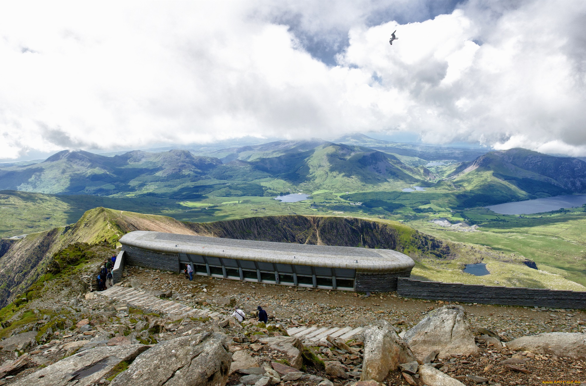 mount, snowdon, природа, горы, смотровая, площадка