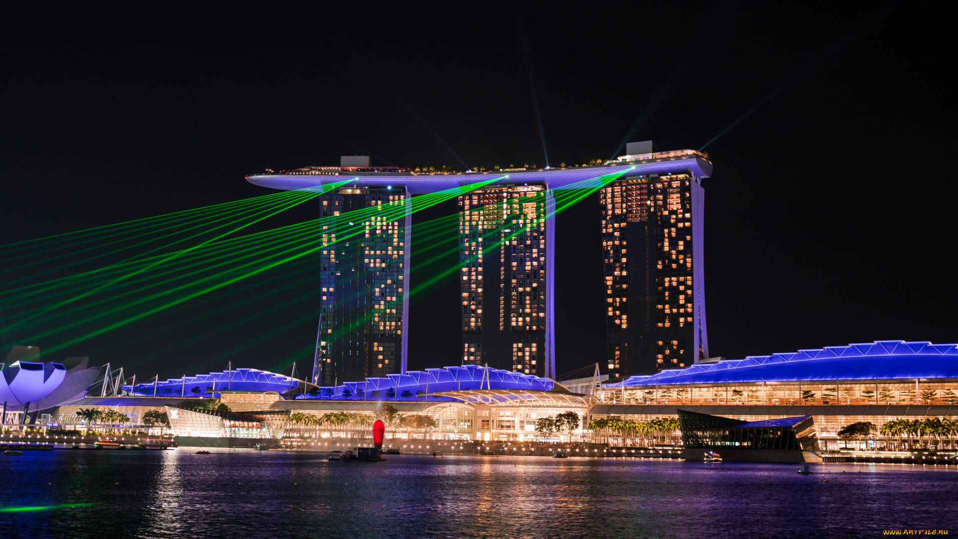 города, сингапур, , сингапур, ночные, огни, singapore, night, lights