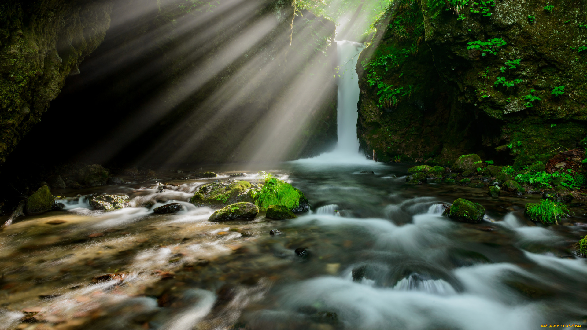 природа, водопады, водопад, осень, листья, вода, поток, water, stream, waterfall, autumn, leaves