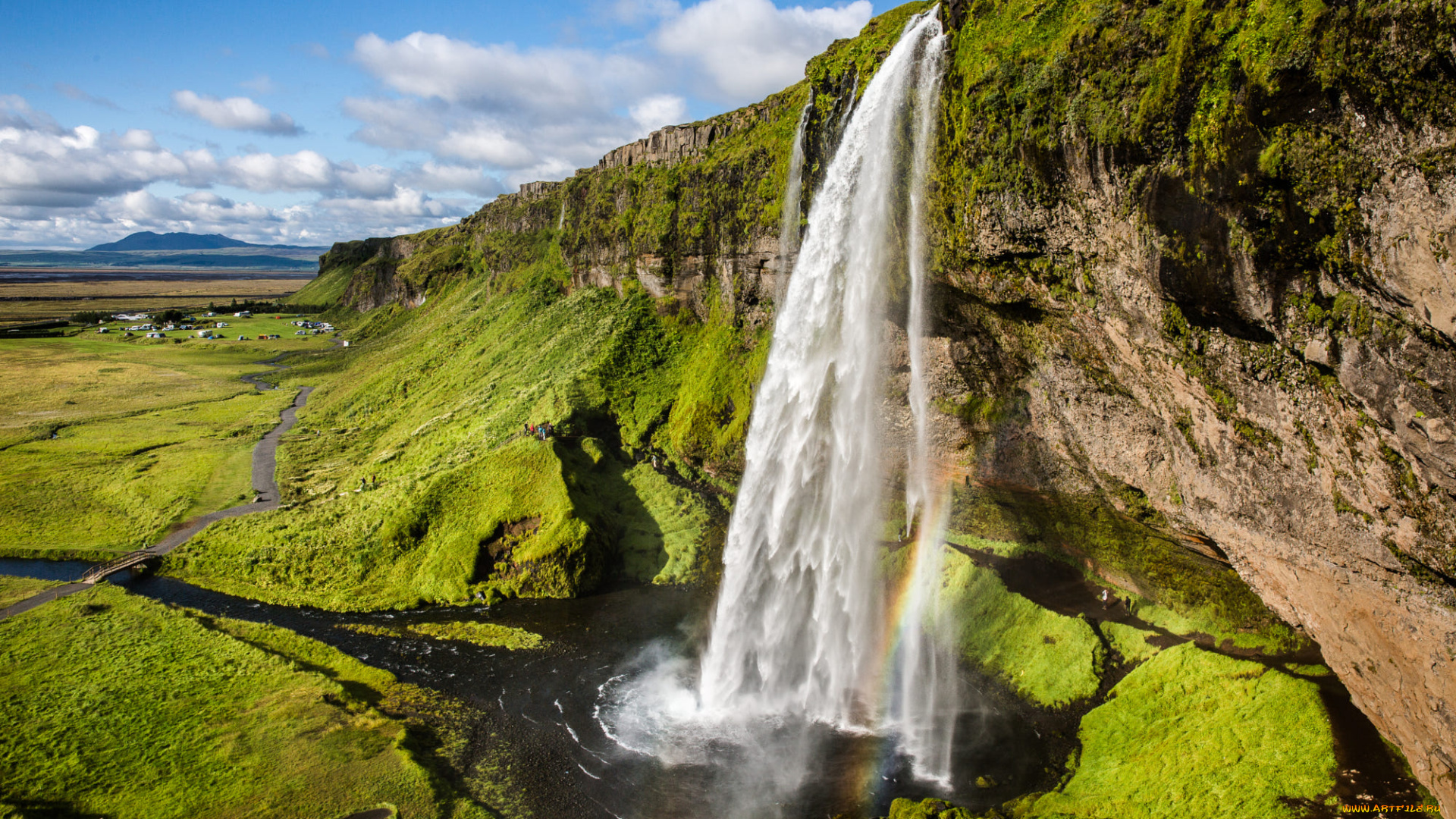 водопад, сельяландсфосс, природа, водопады, исландия, сельяландсфосс, водопад