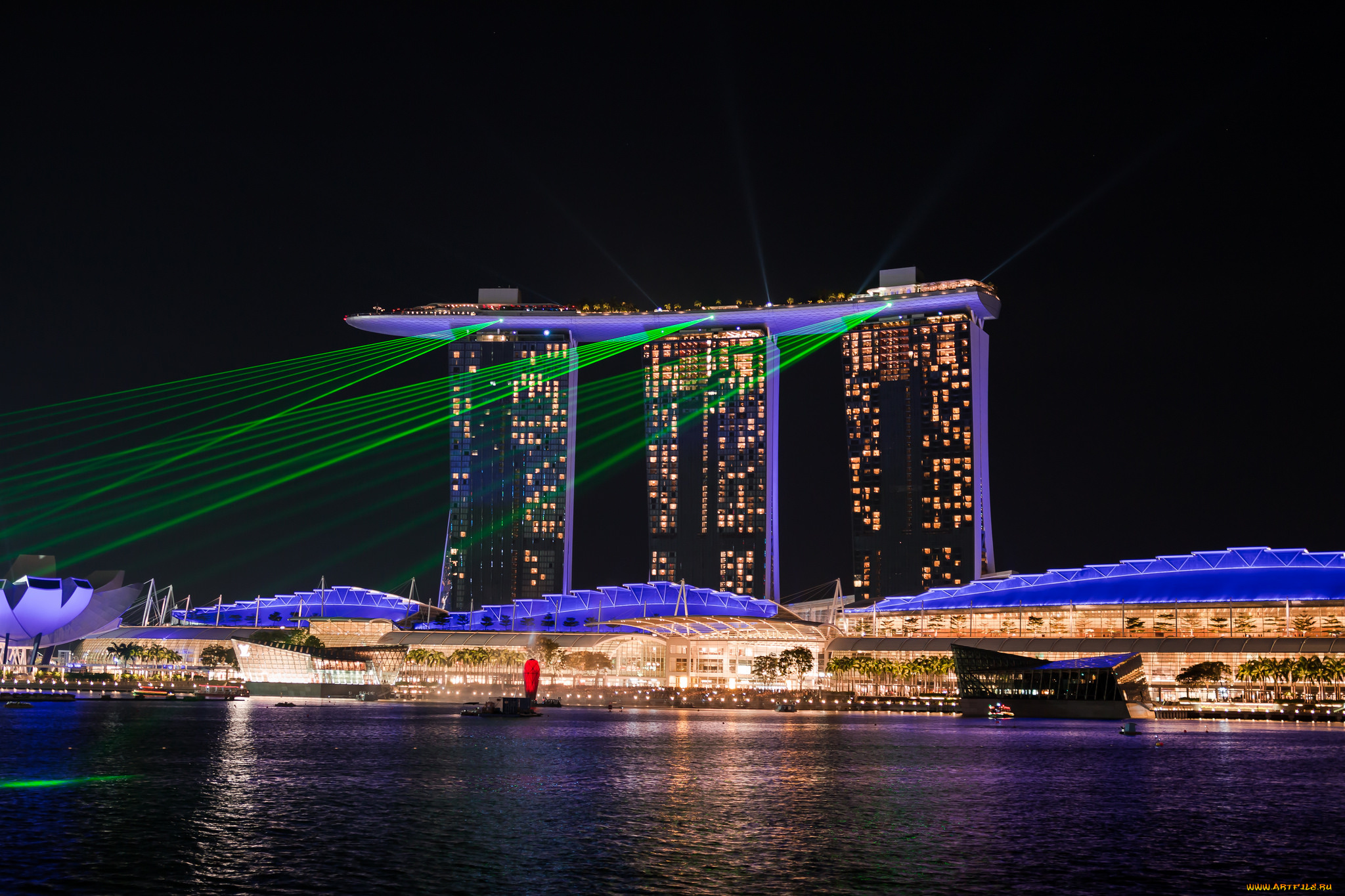 города, сингапур, , сингапур, ночные, огни, singapore, night, lights