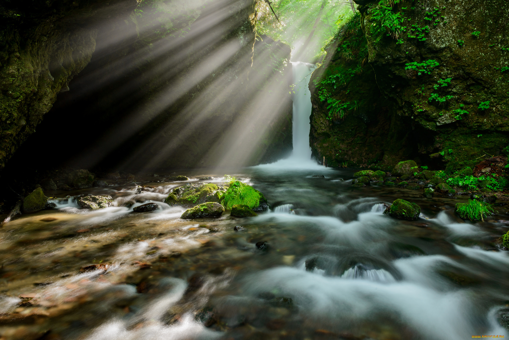 природа, водопады, водопад, осень, листья, вода, поток, water, stream, waterfall, autumn, leaves