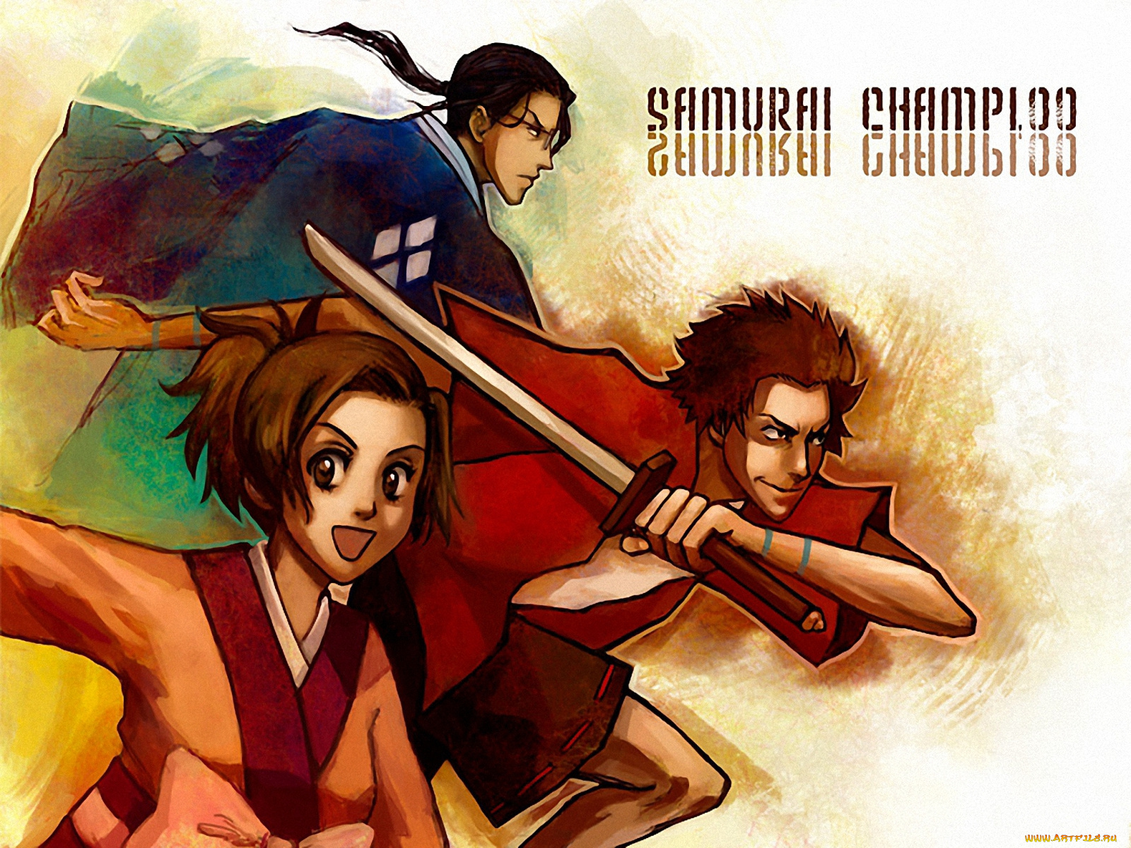 аниме, samurai, champloo, jin, mugen, fuu