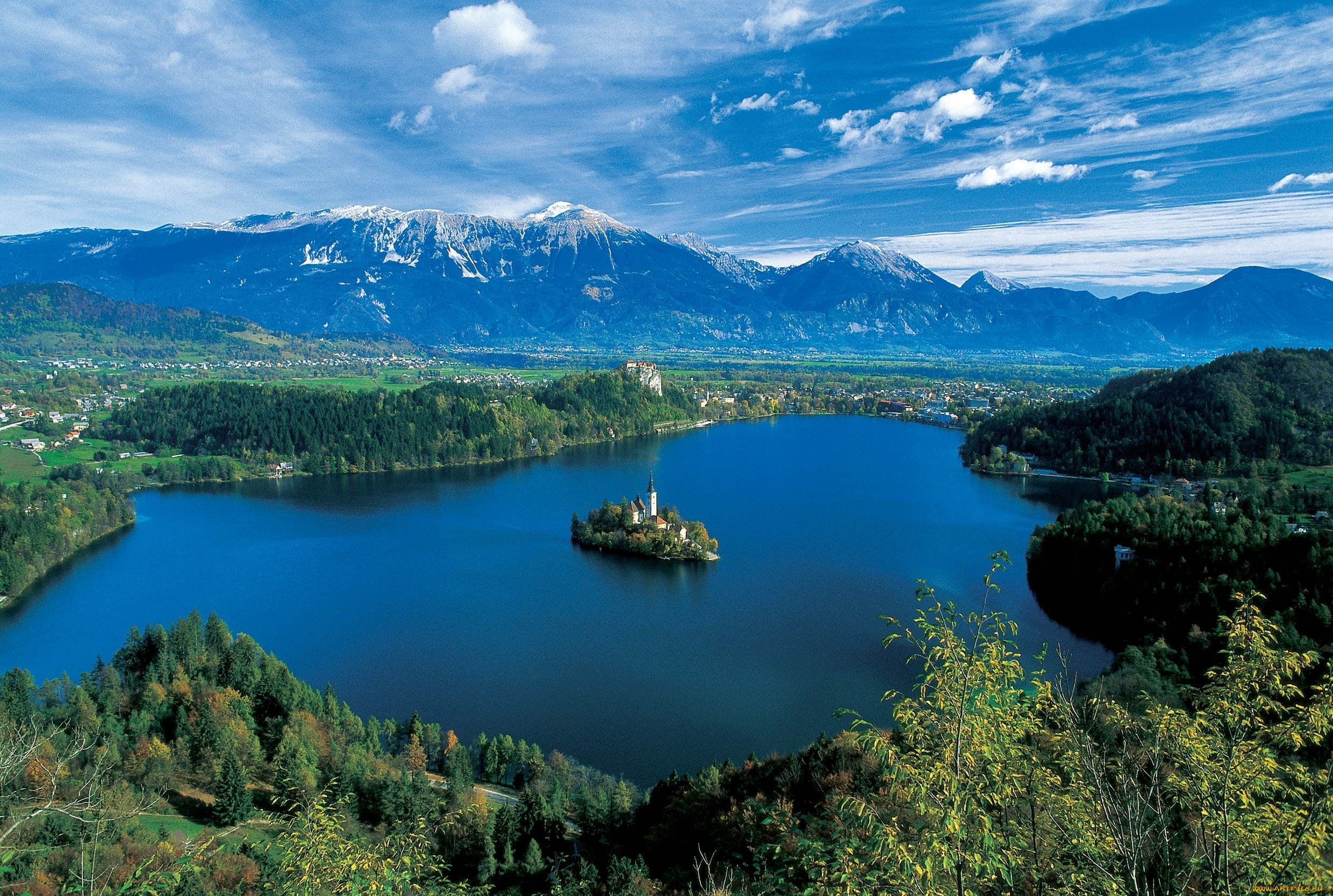 lake, bled, slovenia, природа, реки, озера, словения, озеро, блед, пейзаж, остров, церковь, горы