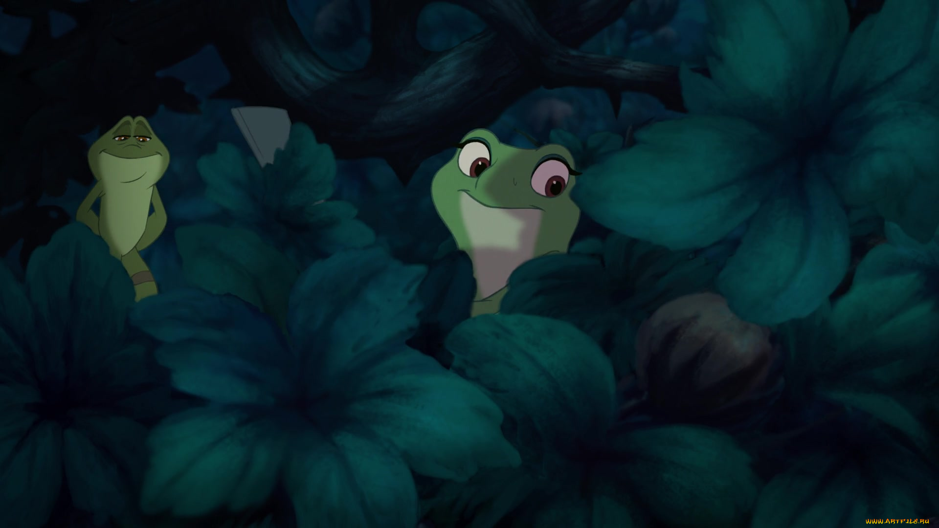 мультфильмы, the, princess, and, the, frog, растение, голова, лягушка