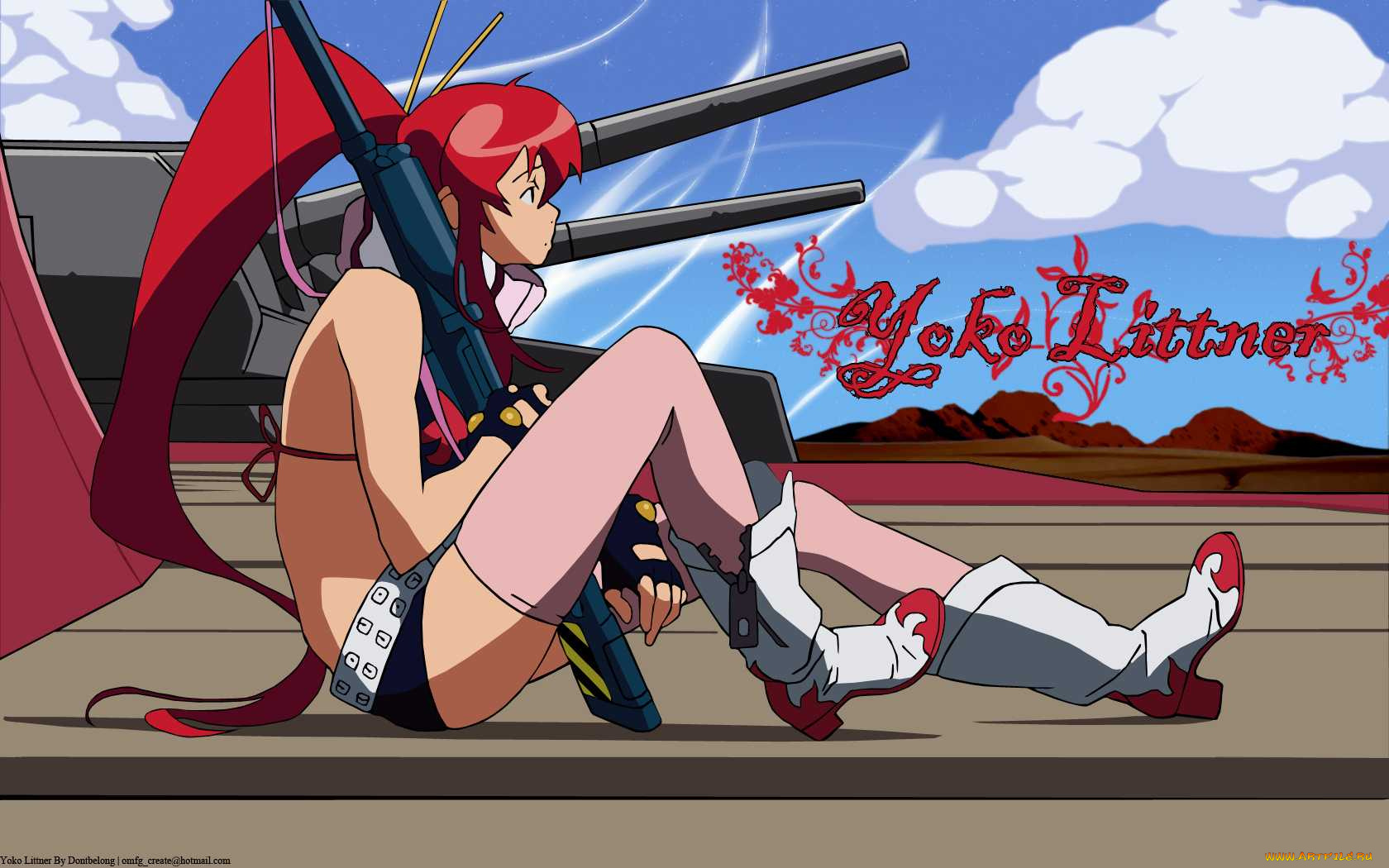 аниме, tengen, toppa, gurren, lagann, yoko, littner