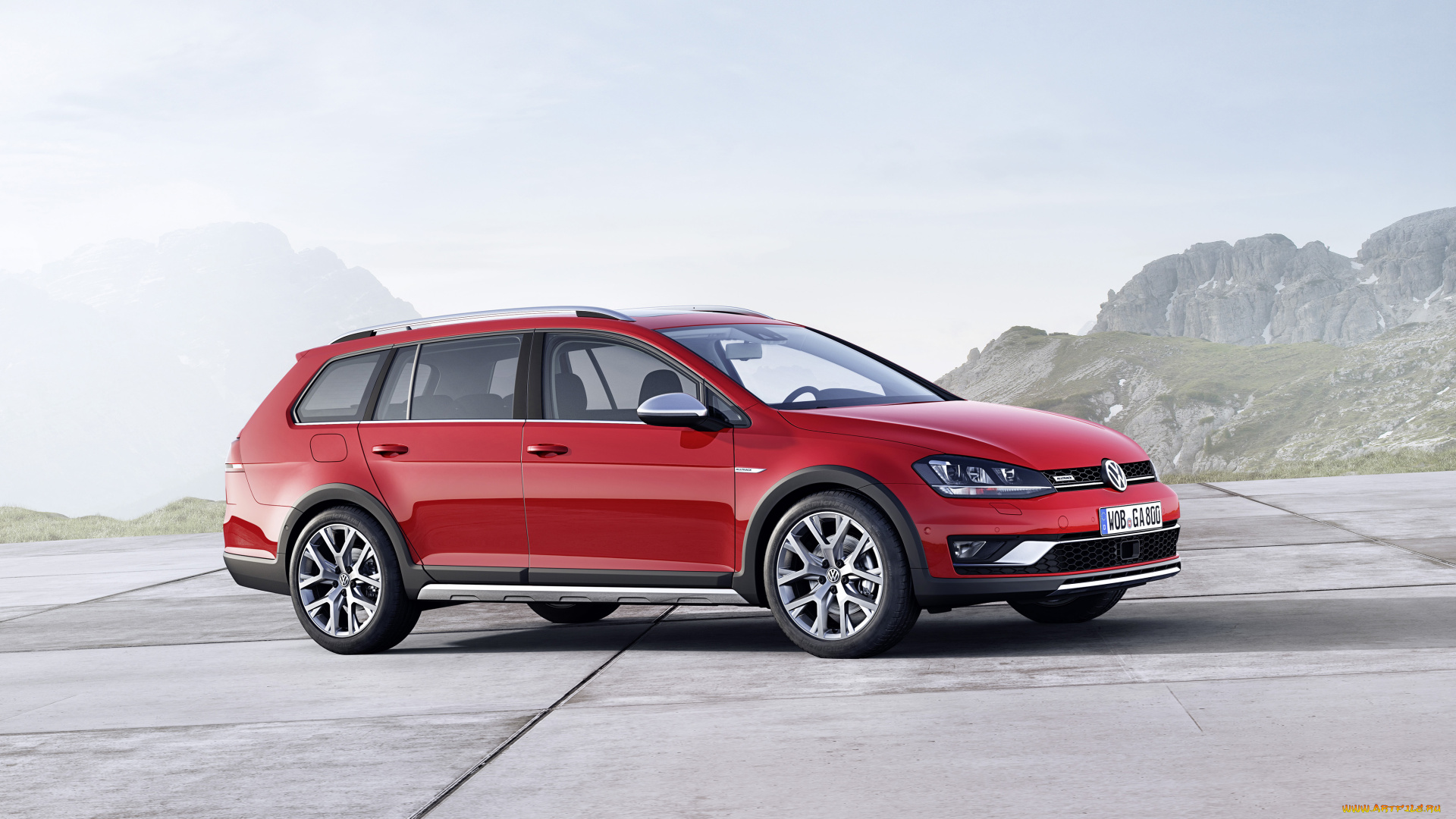 автомобили, volkswagen, alltrack, typ, 5g, 2014г, красный, golf