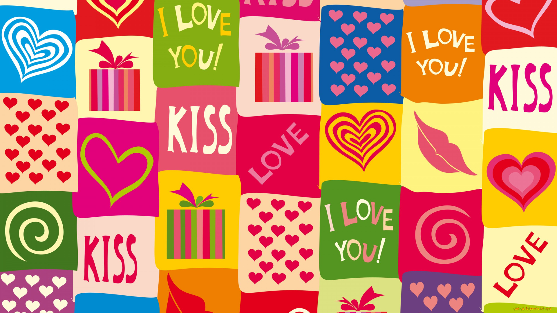 праздничные, день, святого, валентина, , сердечки, , любовь, colorful, sweet, сердечки, любовь, background, romantic, hearts, love, i, you
