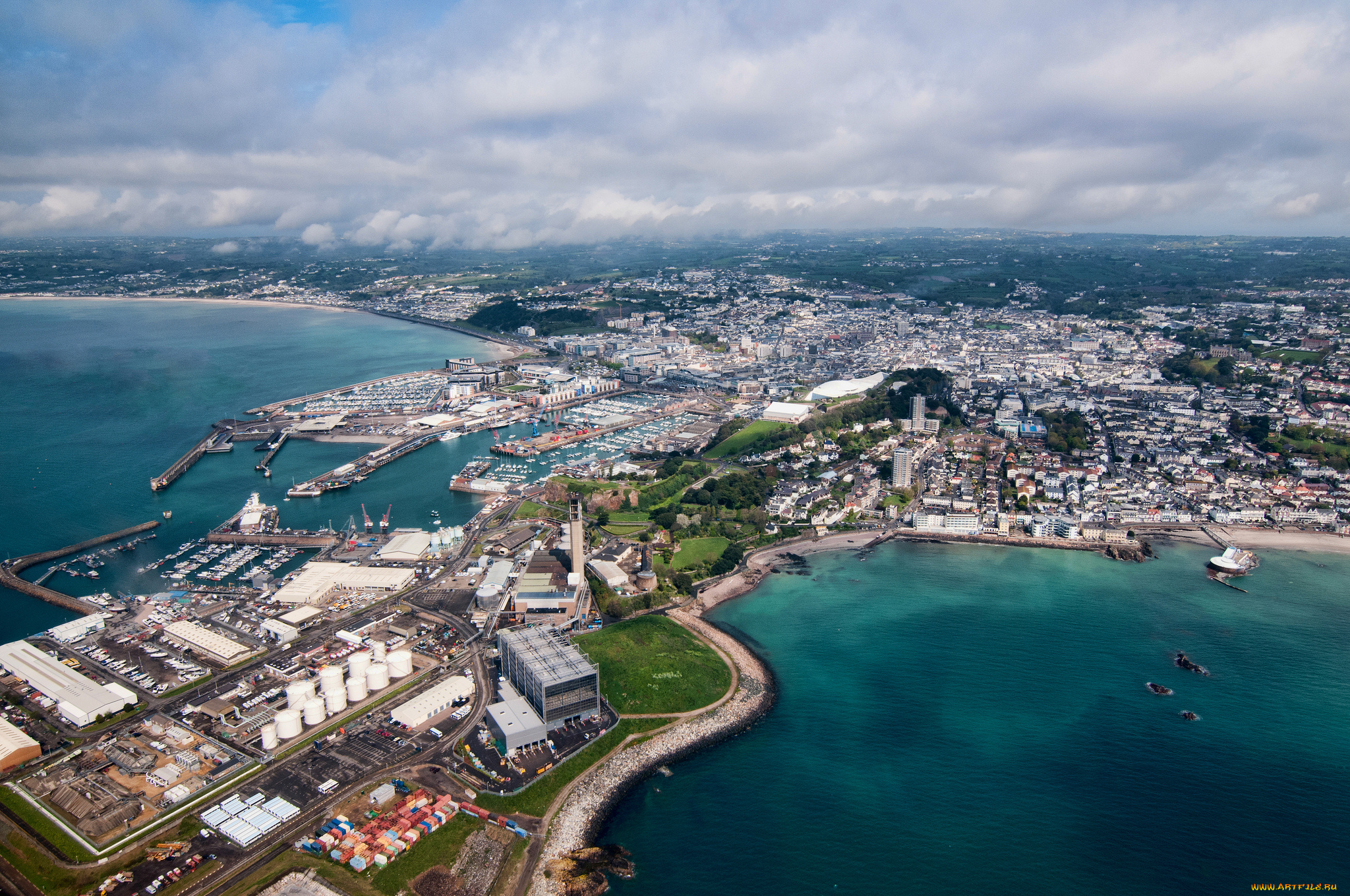 la, collette, and, st, helier, , jersey, города, -, панорамы, обзор