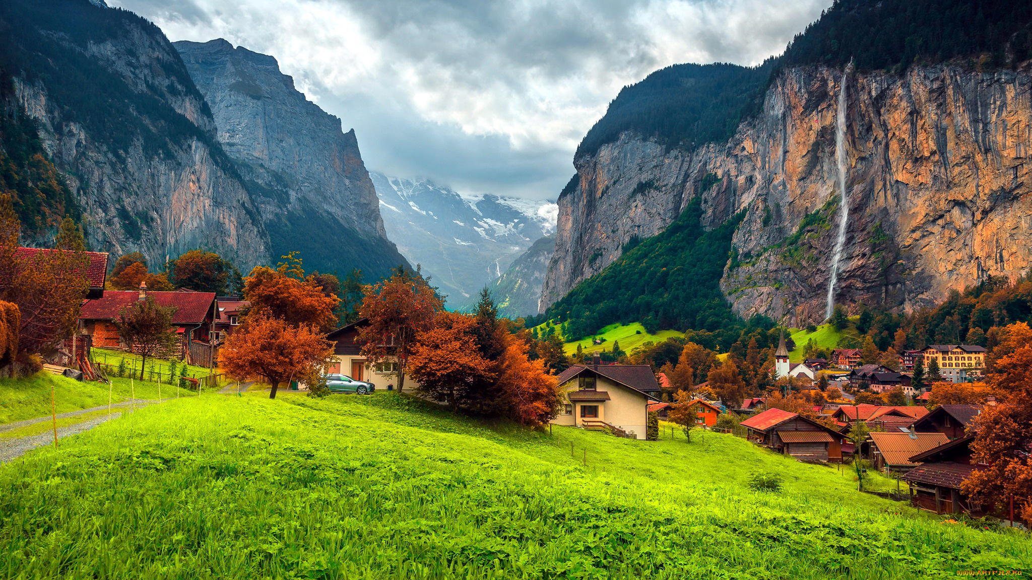 lauterbrunnen, switzerland, города, -, пейзажи