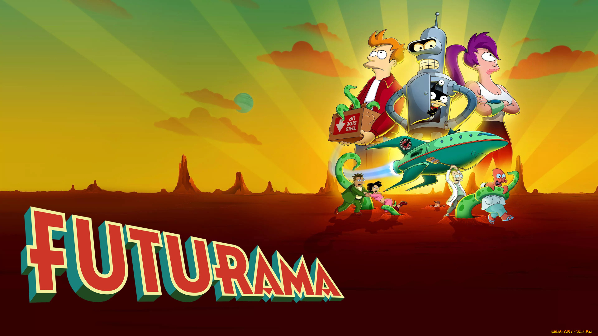 futurama, , сериал, 1999, –, , мультфильмы, futurama, футурама, пoстeр, сeриал, hulu, двeнадцатый, сeзон