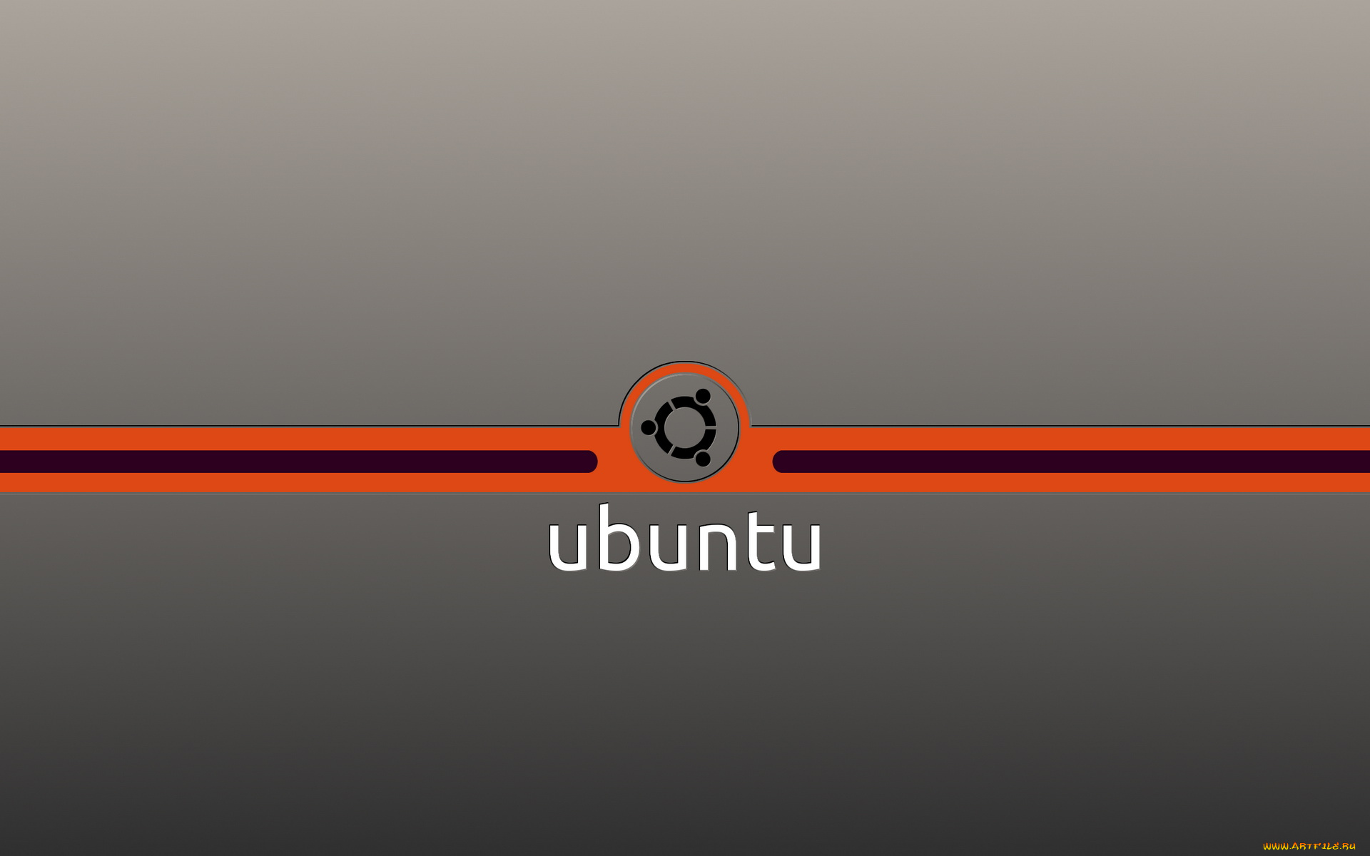 компьютеры, ubuntu, linux, полоса, фон, красная, серый