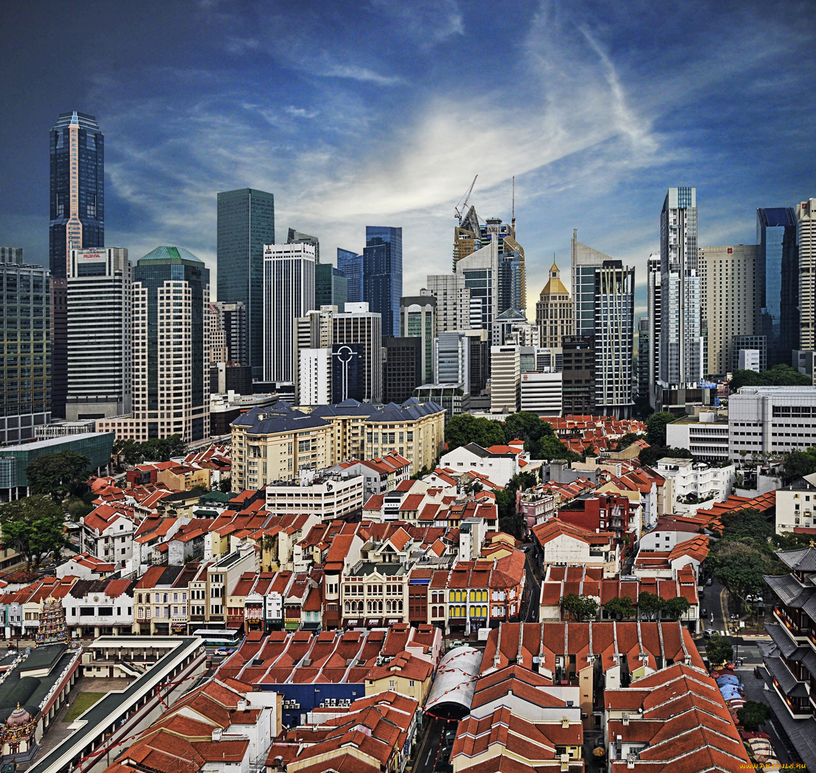 города, сингапур, контраст, китай-город