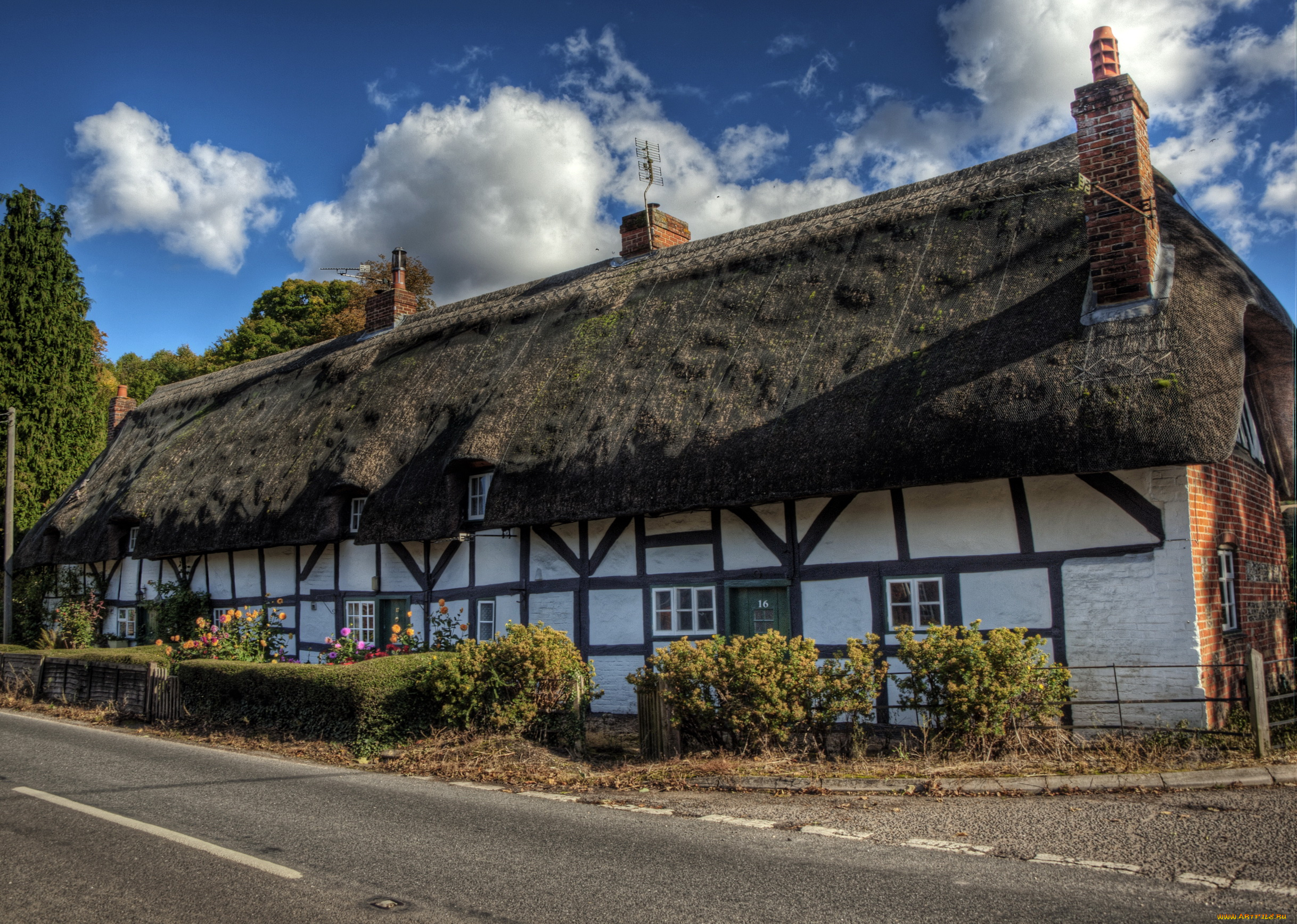 leckford, hampshire, england, города, здания, дома, дом, улица, цветы, ландшафт