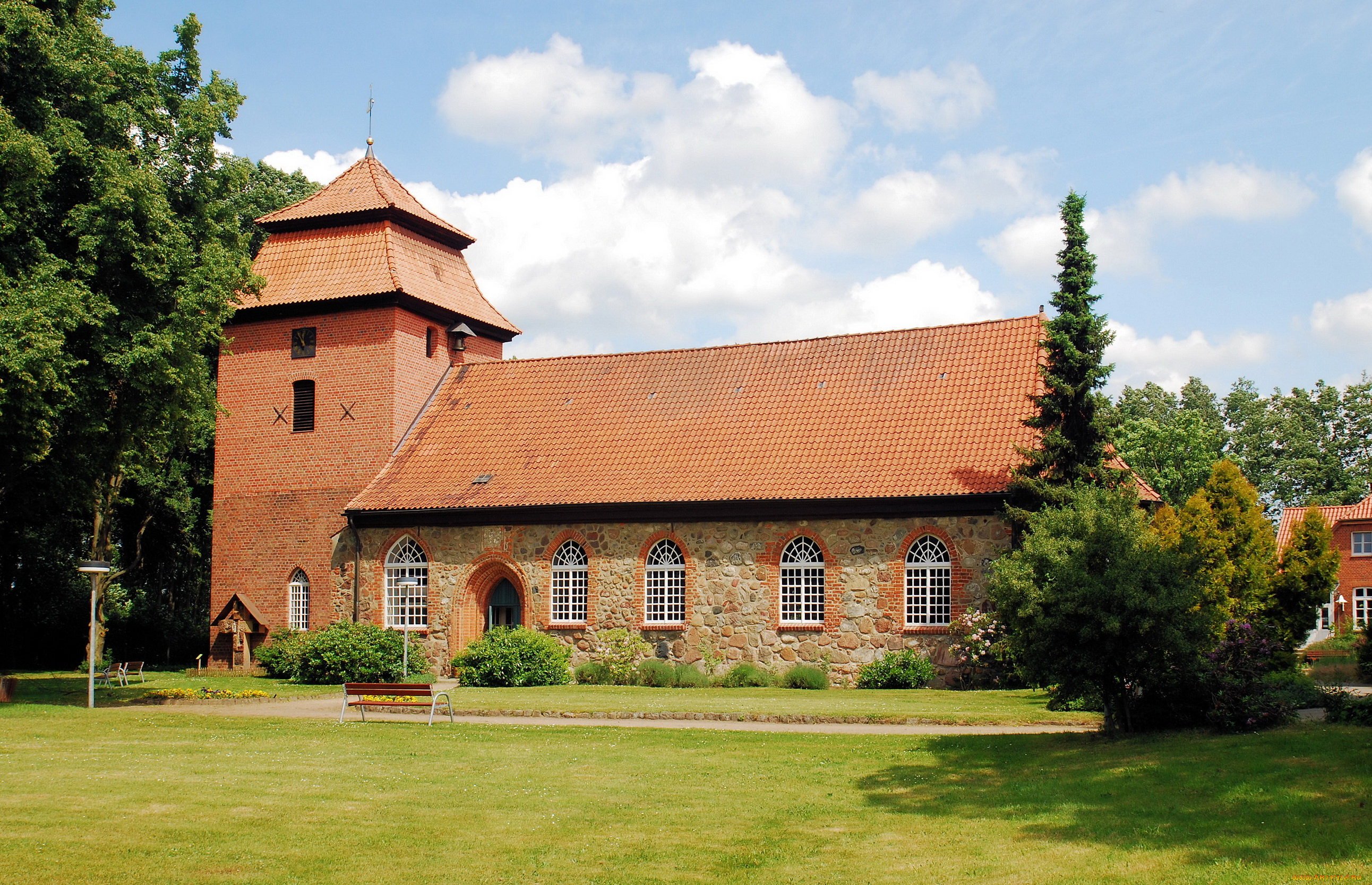 willibrord, kirche, германия, города, католические, соборы, костелы, аббатства, поляна, кирха, деревья