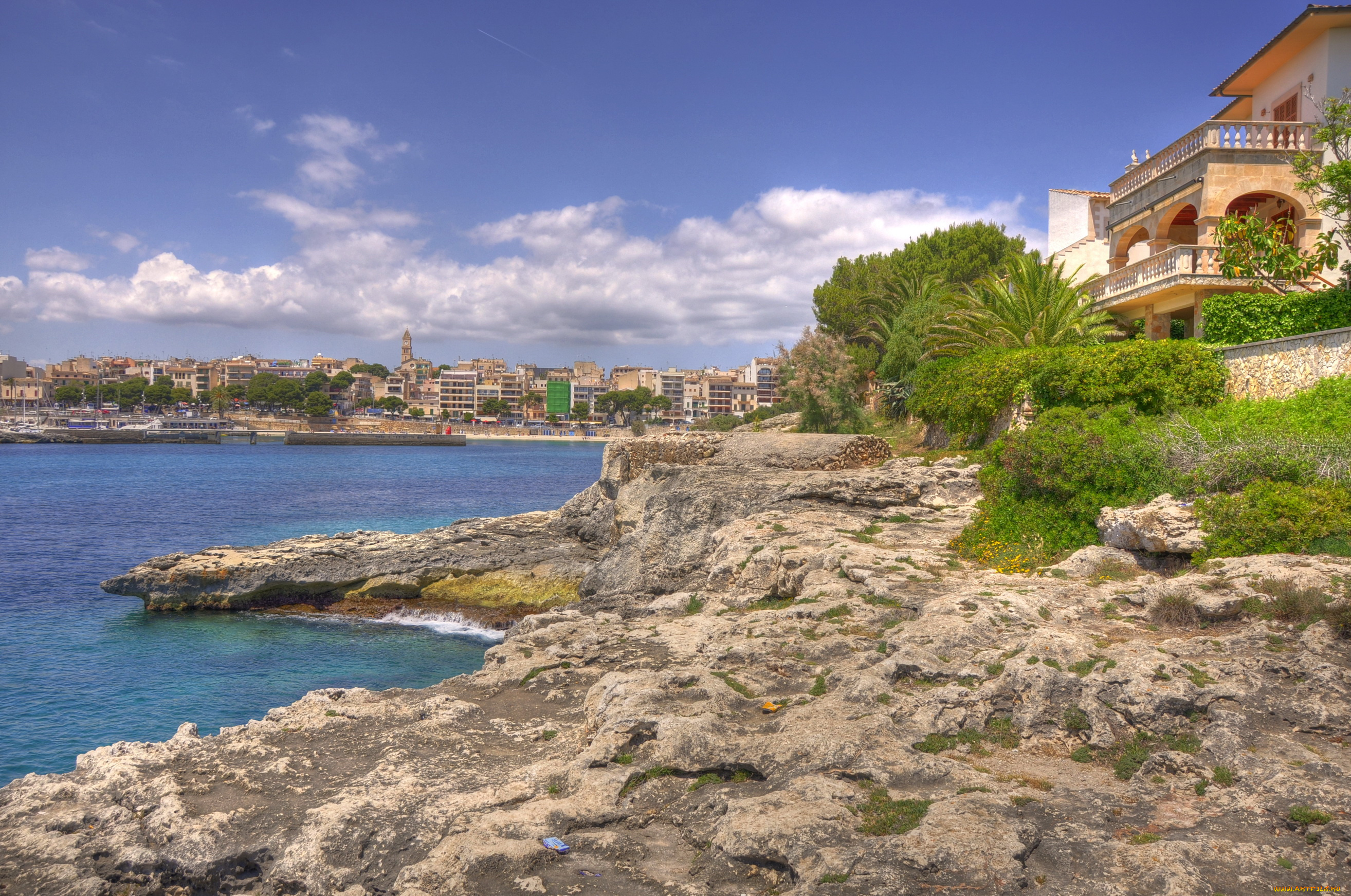 испания, mallorca, города, пейзажи, дома, побережье, море