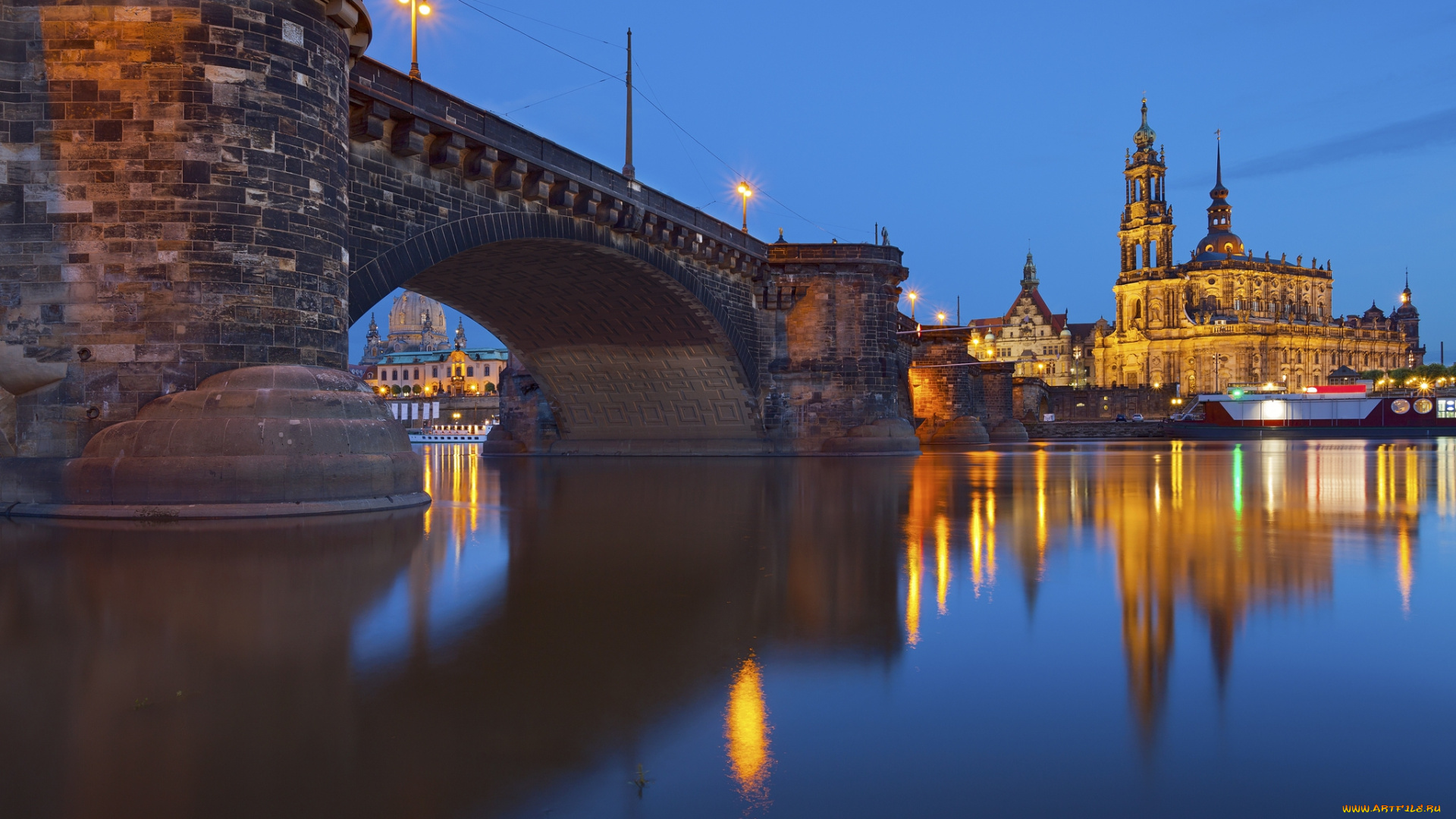 dresden, города, дрезден, , германия, река, мост, здания