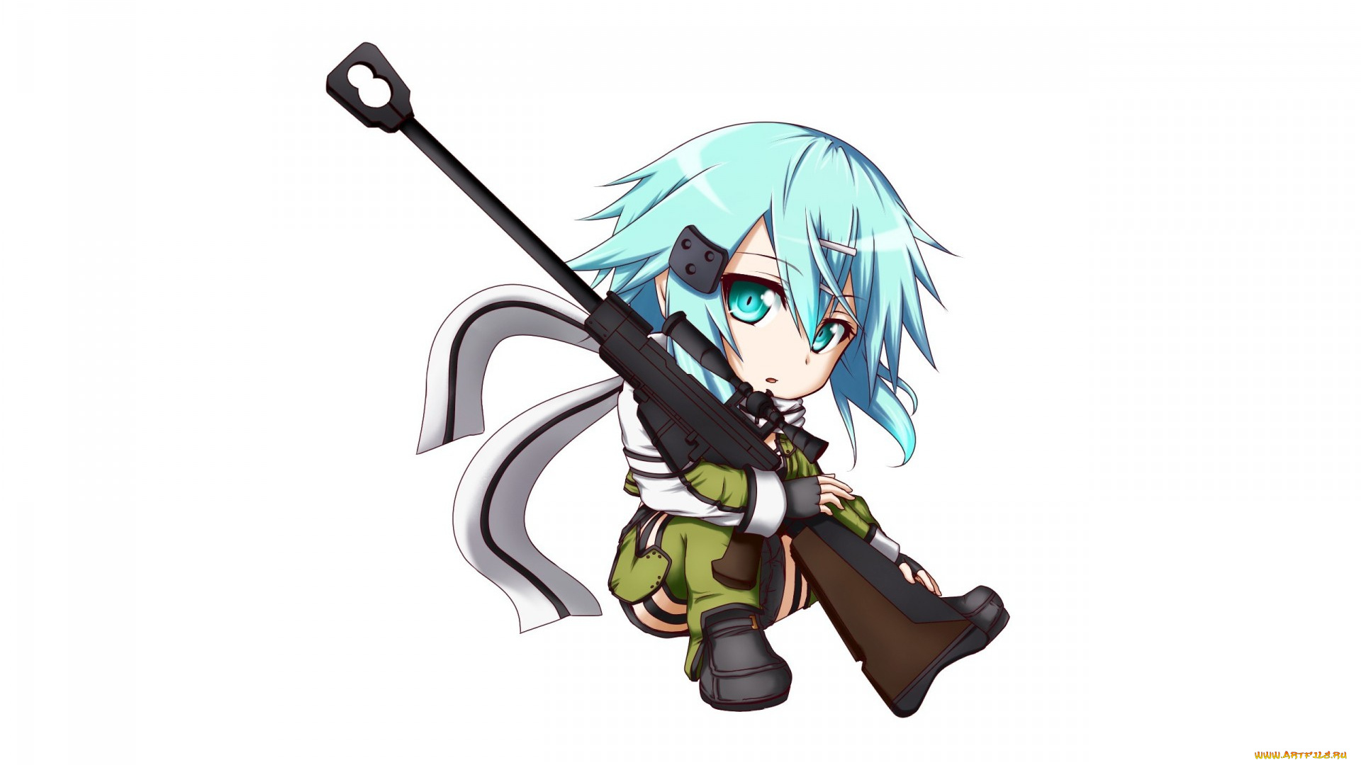 аниме, sword, art, online, sinon, gun, gale, online, сион