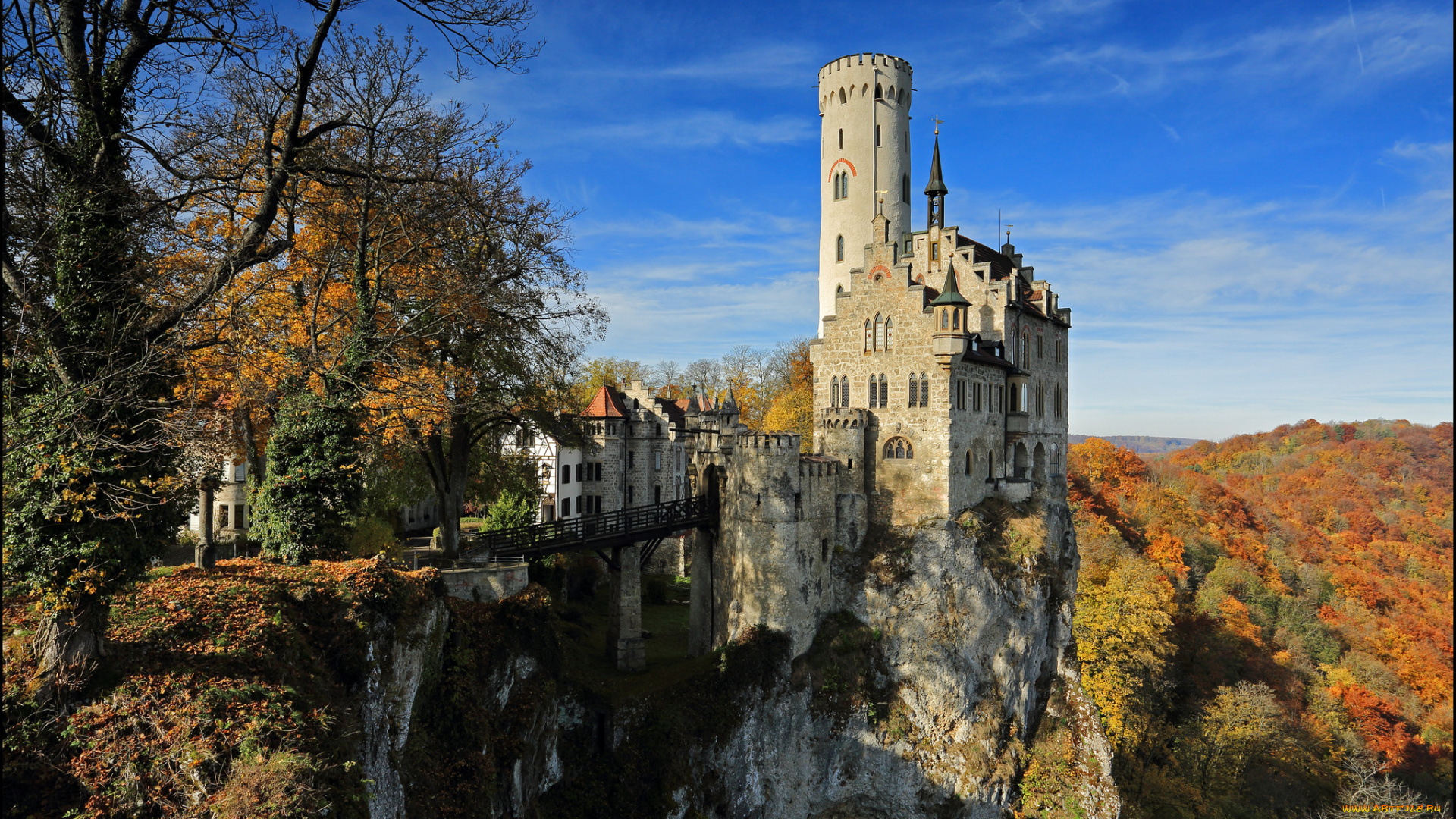 schloss, lichtenstein, города, замки, германии, башня, цитадель