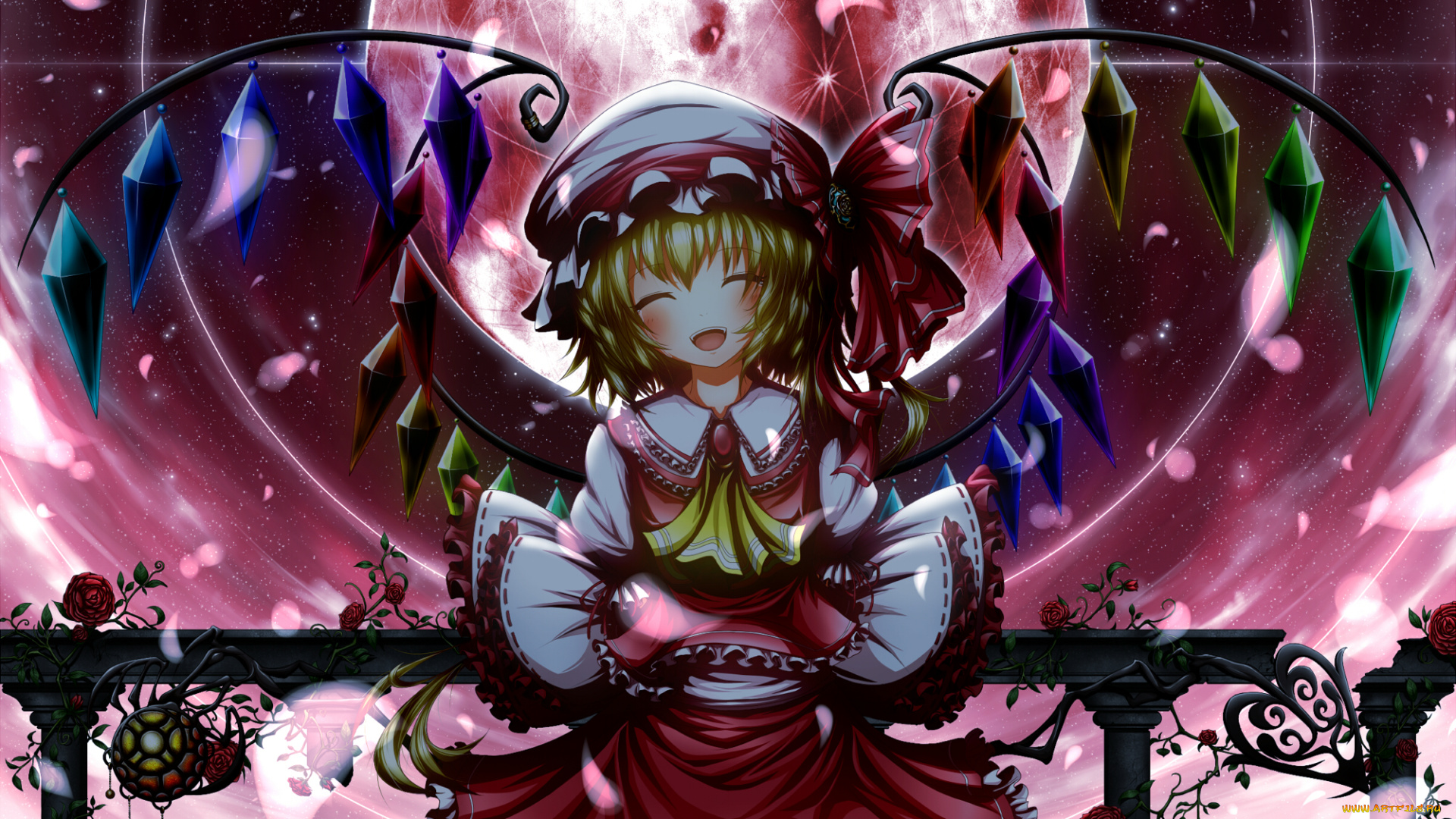 аниме, touhou, фон, взгляд, девушка