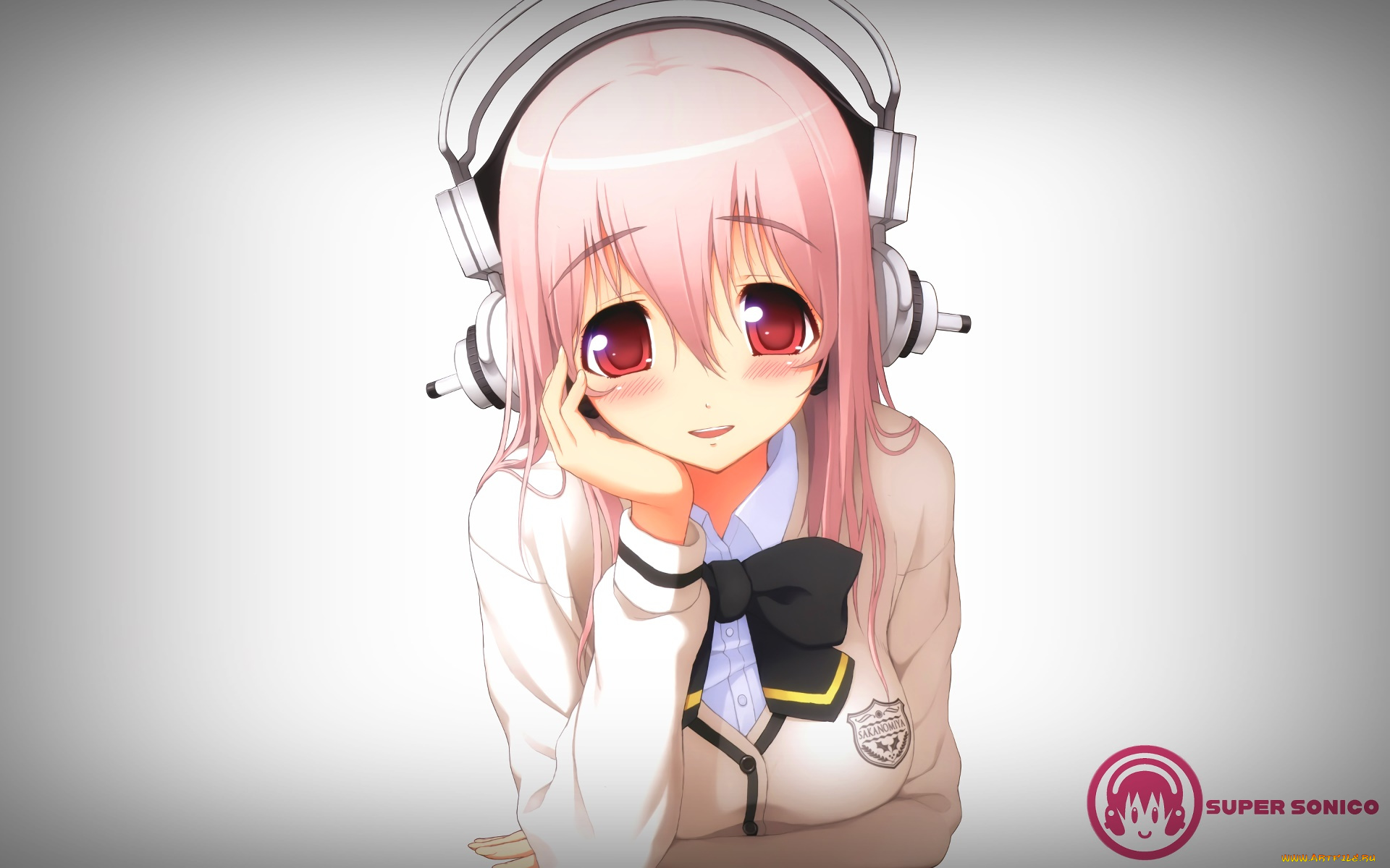 аниме, super, sonico, фон, девушка, взгляд