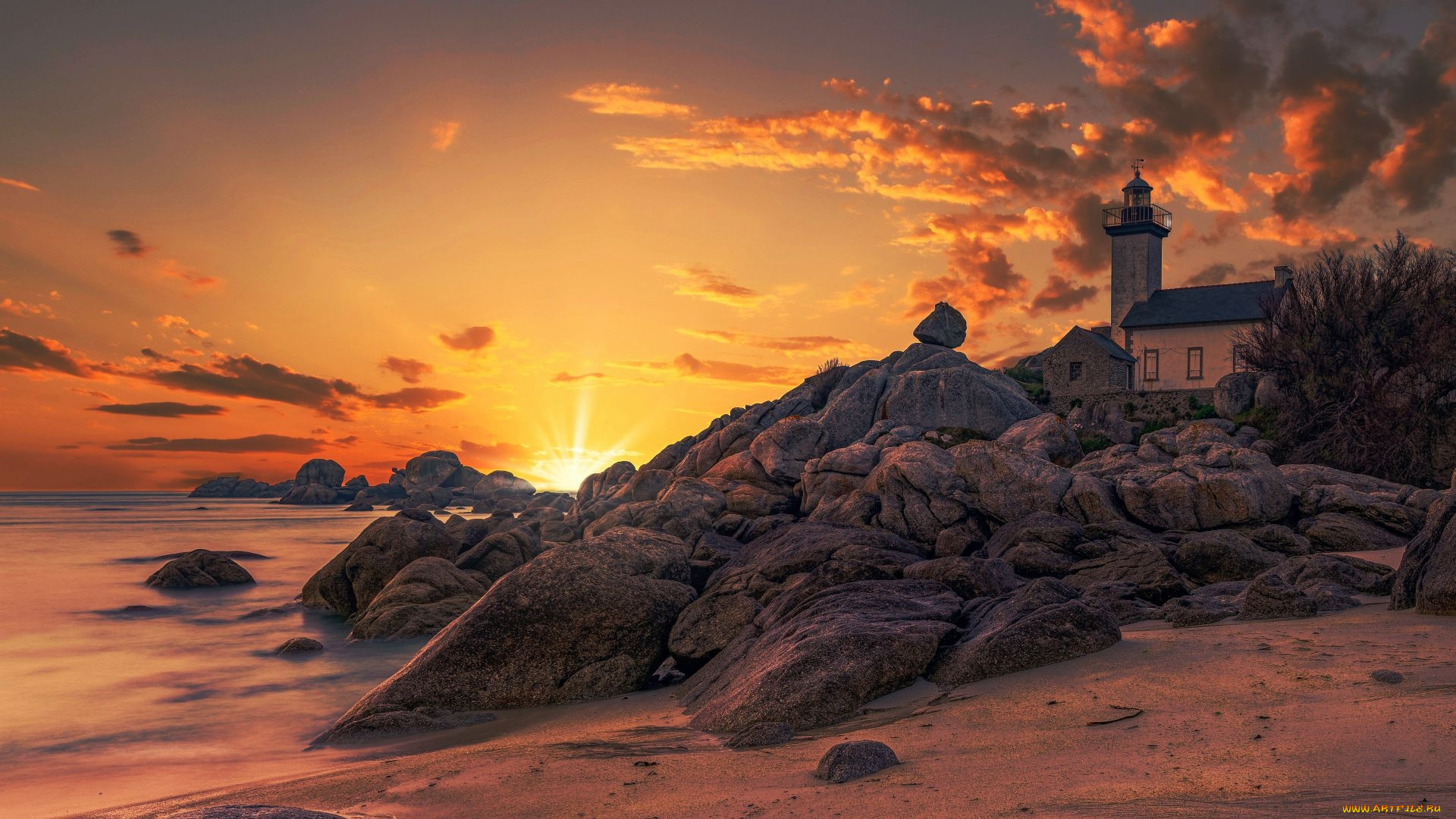 lighthouse, of, pontusval, brittany, france, природа, маяки, lighthouse, of, pontusval