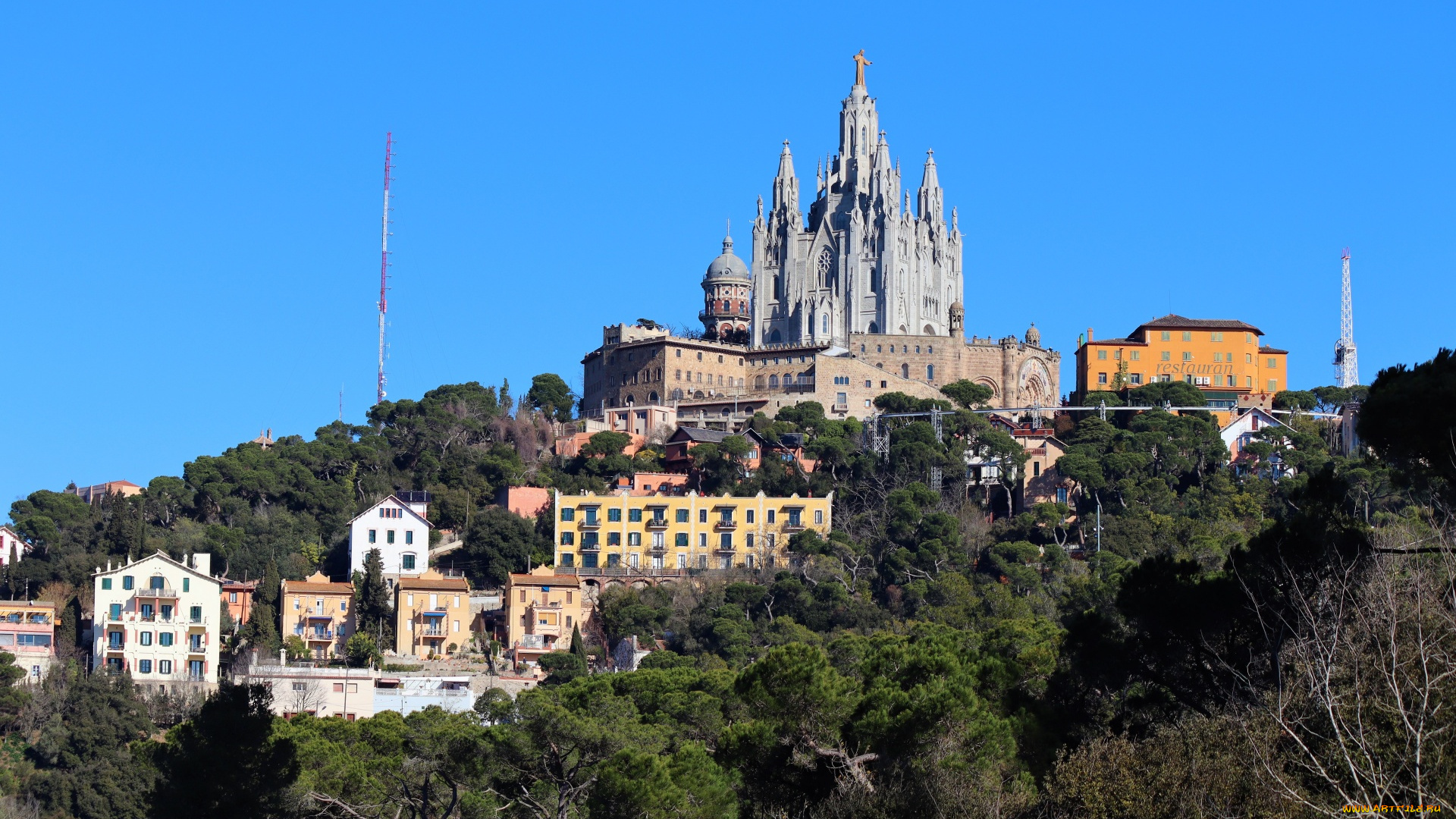 temple, on, tibidabo, города, барселона, , испания, temple, on, tibidabo