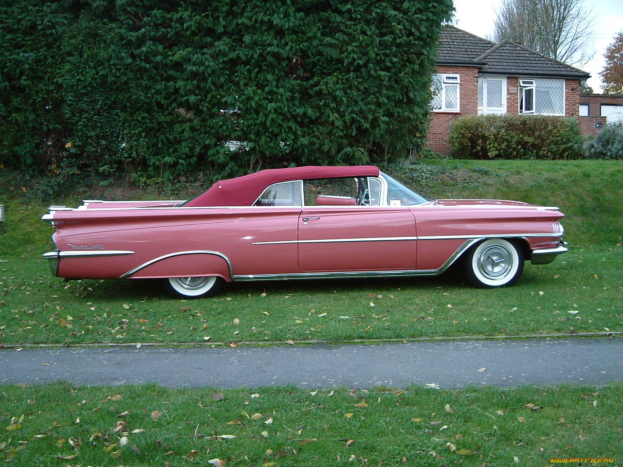 oldsmobile, convertible, pink, 1959, автомобили