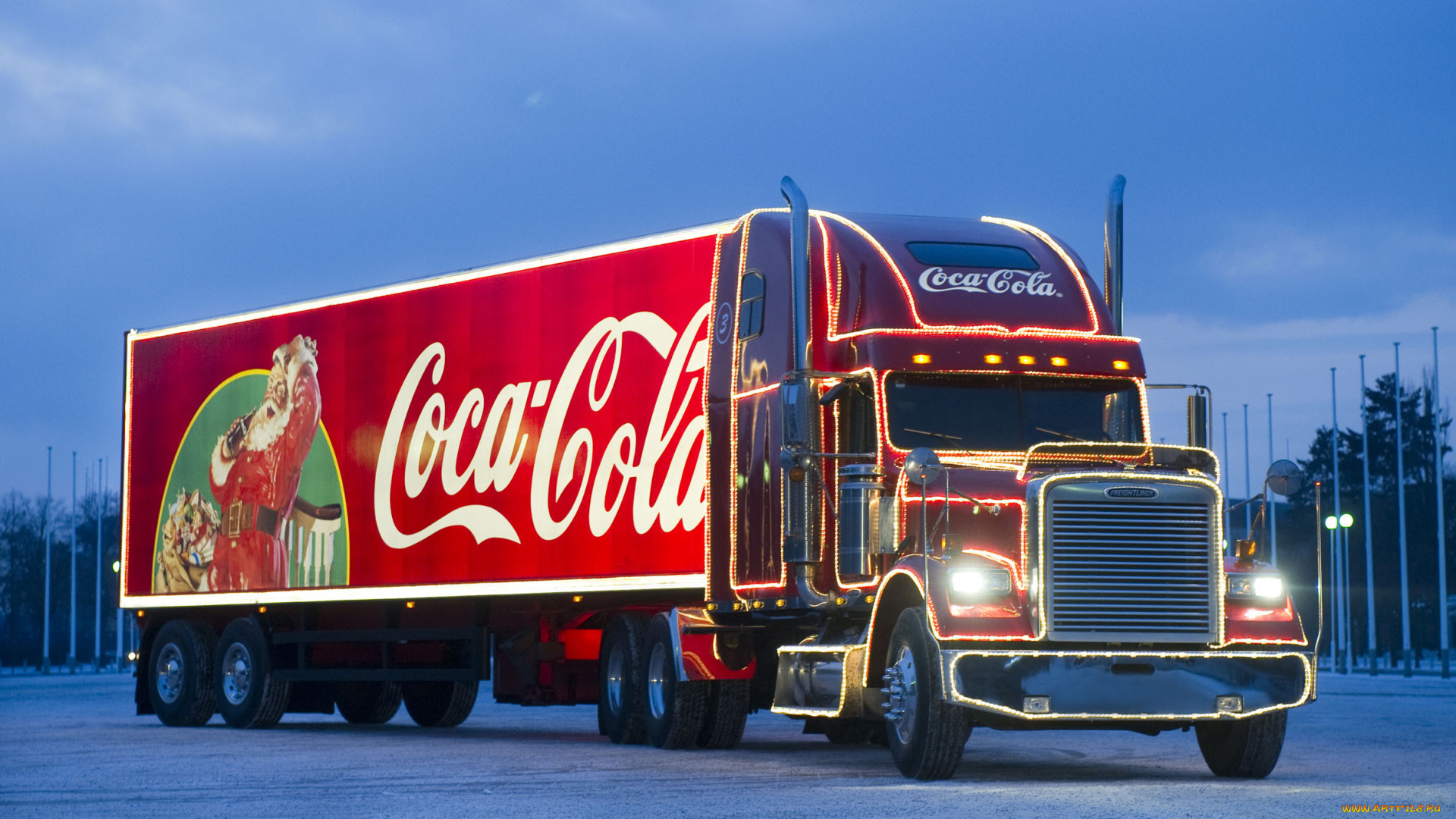 freightliner, автомобили, christmas, truck, coca-cola