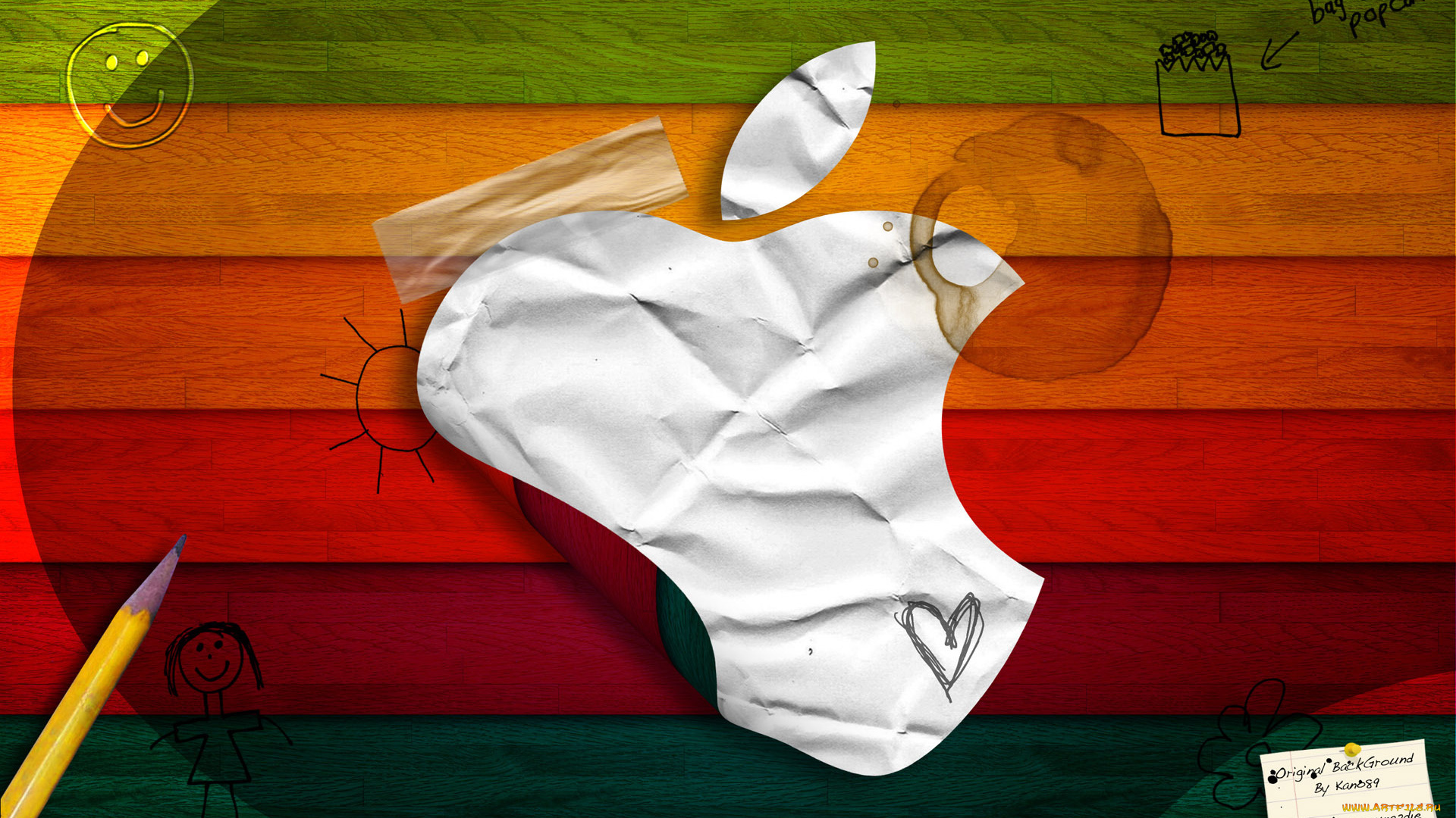 компьютеры, apple, mac, logo, логотип, доски, карандаш, надписи, бумажки