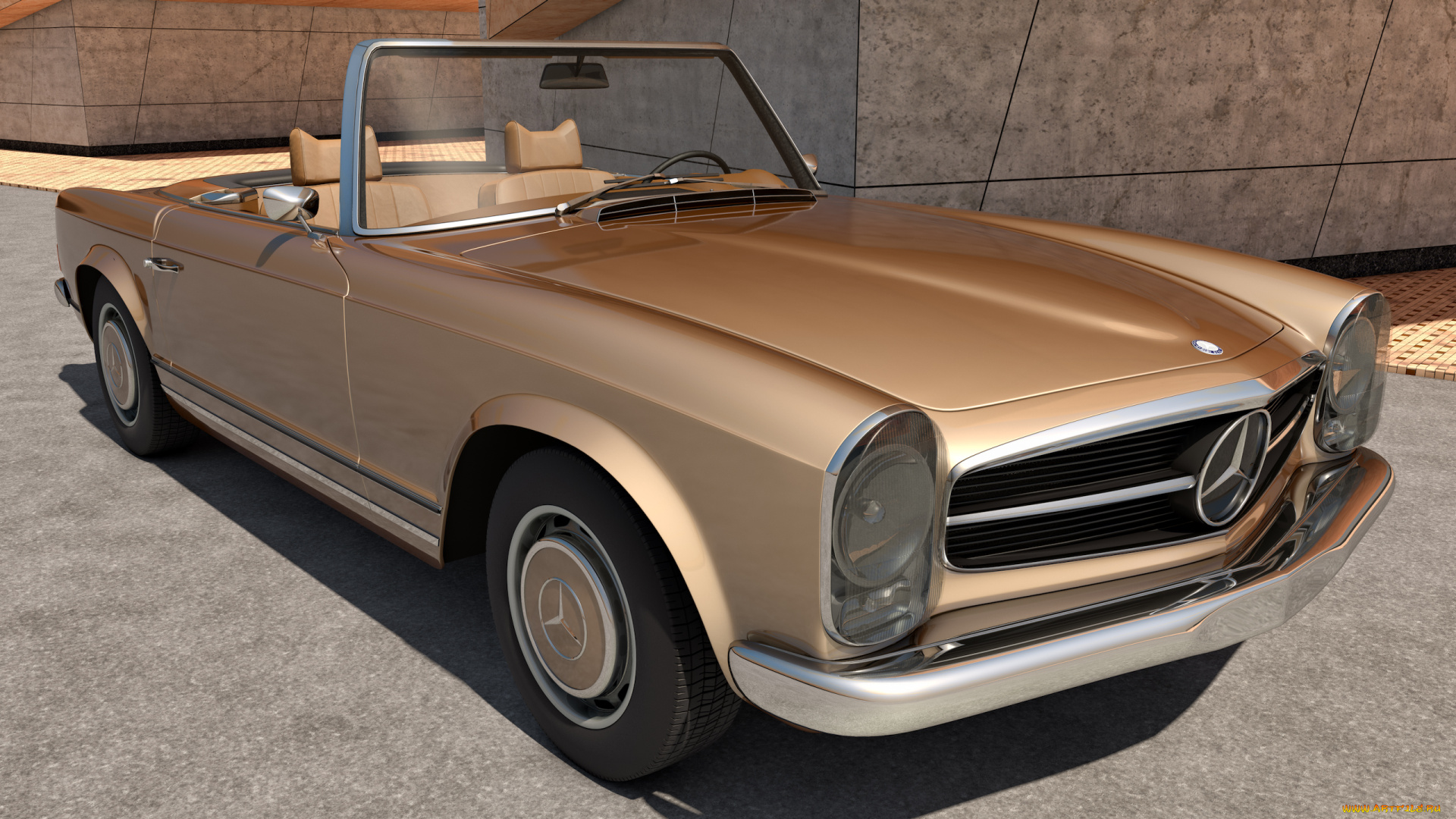 автомобили, 3д, w113, 230sl, mercedes, benz