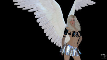 Картинка 3д+графика ангел+ angel ангел крылья фон взгляд девушка