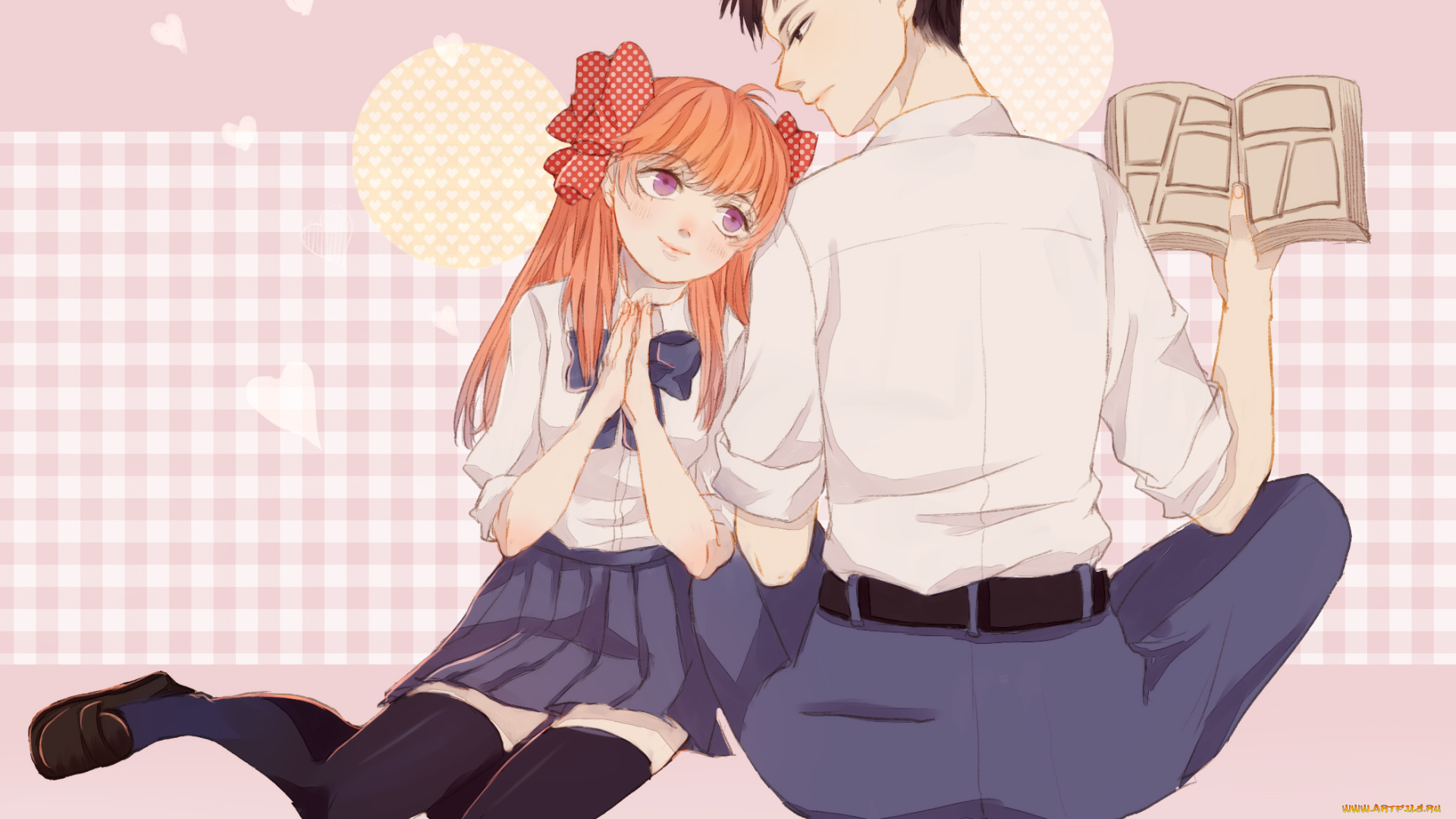 аниме, gekkan, shoujo, nozaki-kun, парень, девушка