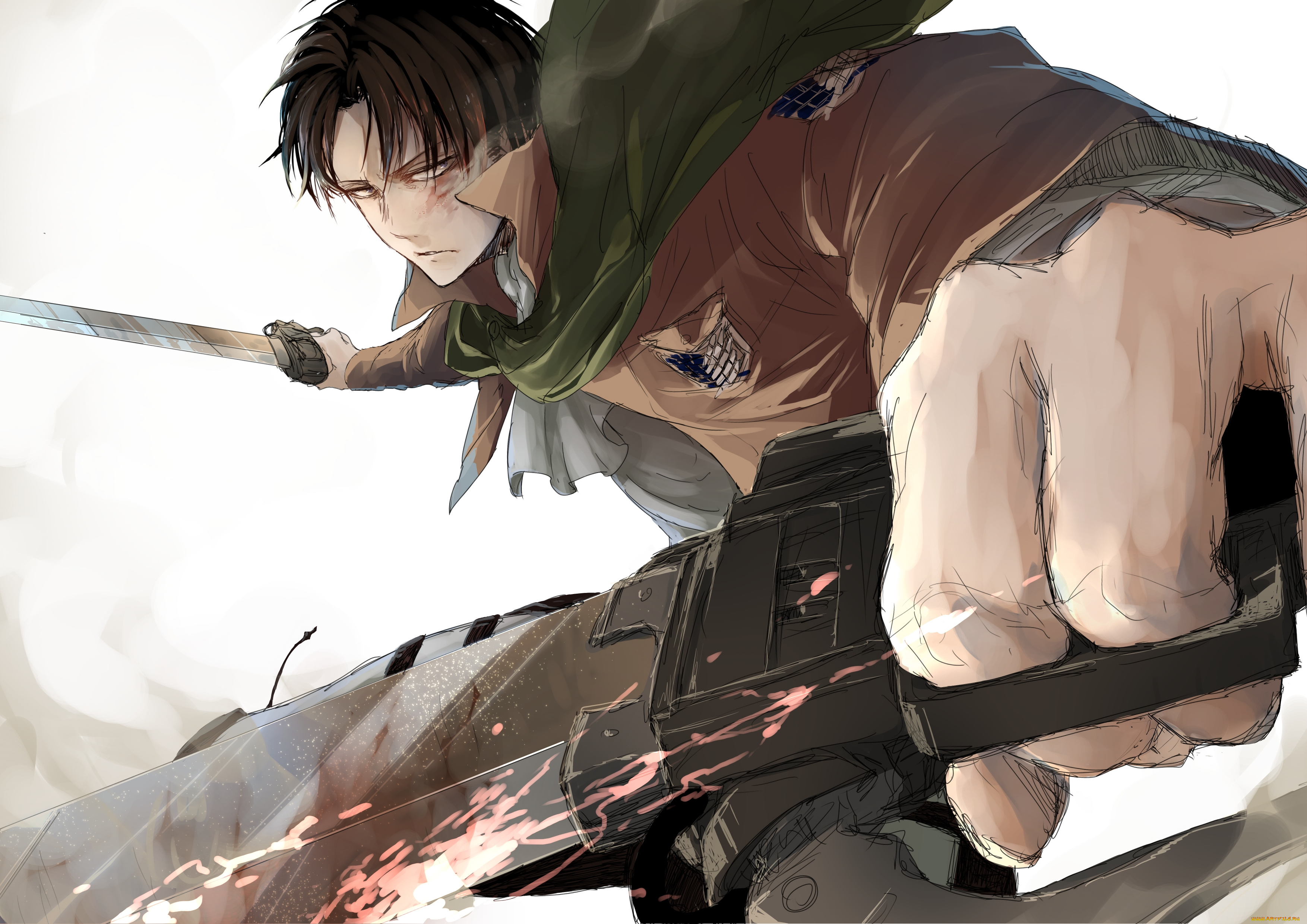 аниме, shingeki, no, kyojin, levi