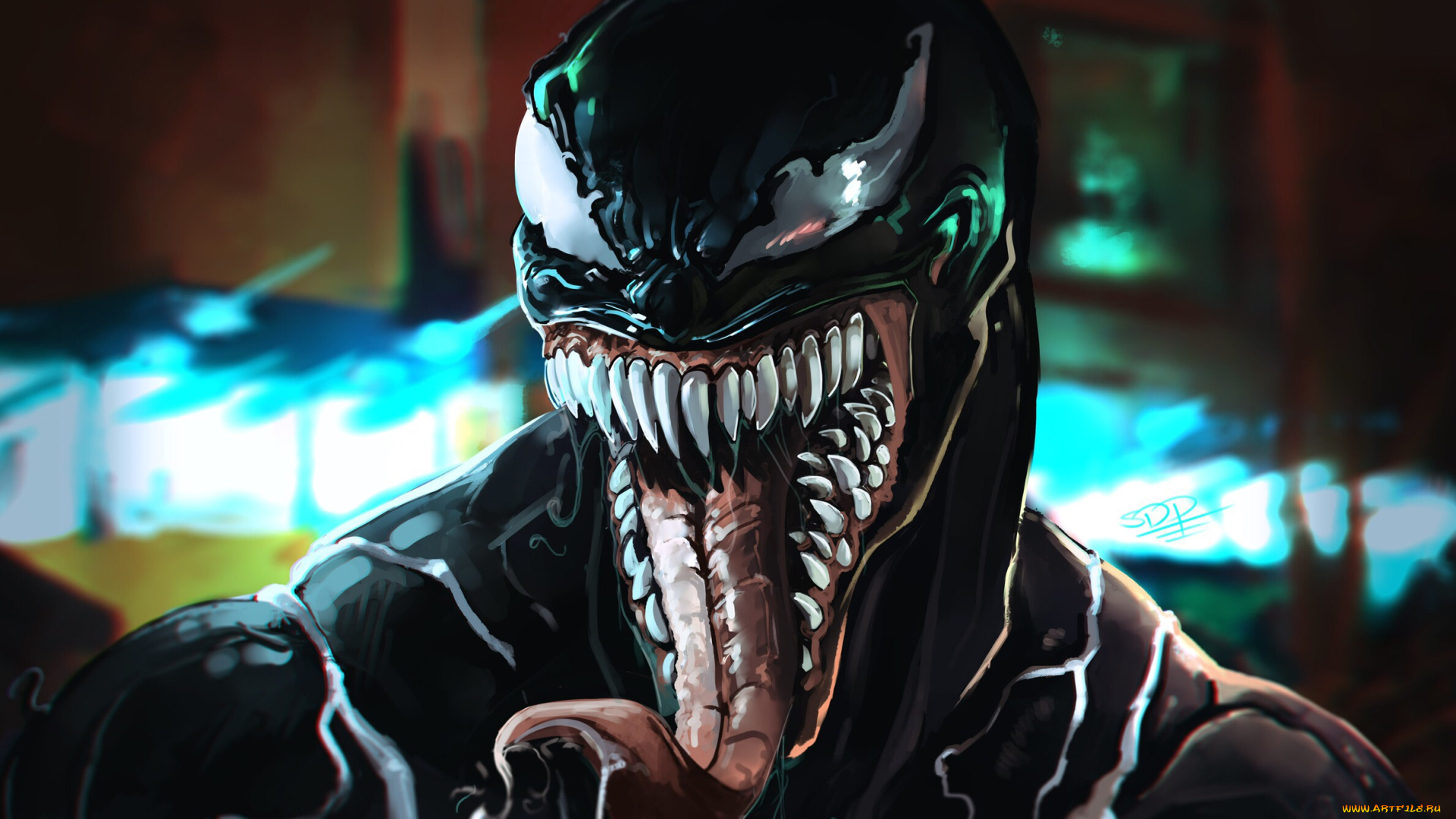 рисованное, комиксы, эдди, брок, tongue, Язык, рисунок, teeth, cinema, symbiote, eddie, brock, film, марвел, movie, симбиот, venom, веном, comics, eyes, marvel, фильм, art, sony, арт, кино, глаза, зубы