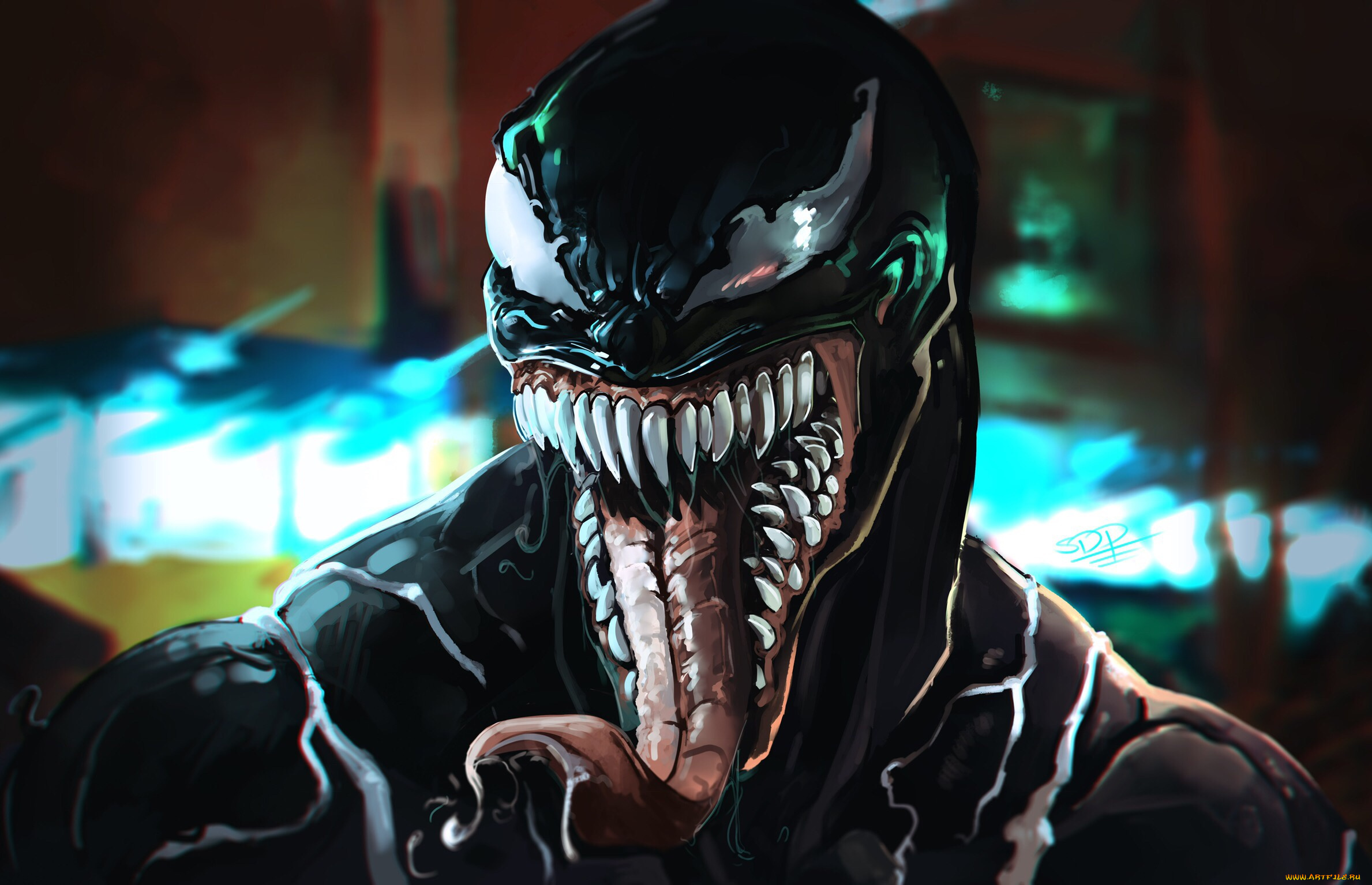 рисованное, комиксы, эдди, брок, tongue, Язык, рисунок, teeth, cinema, symbiote, eddie, brock, film, марвел, movie, симбиот, venom, веном, comics, eyes, marvel, фильм, art, sony, арт, кино, глаза, зубы