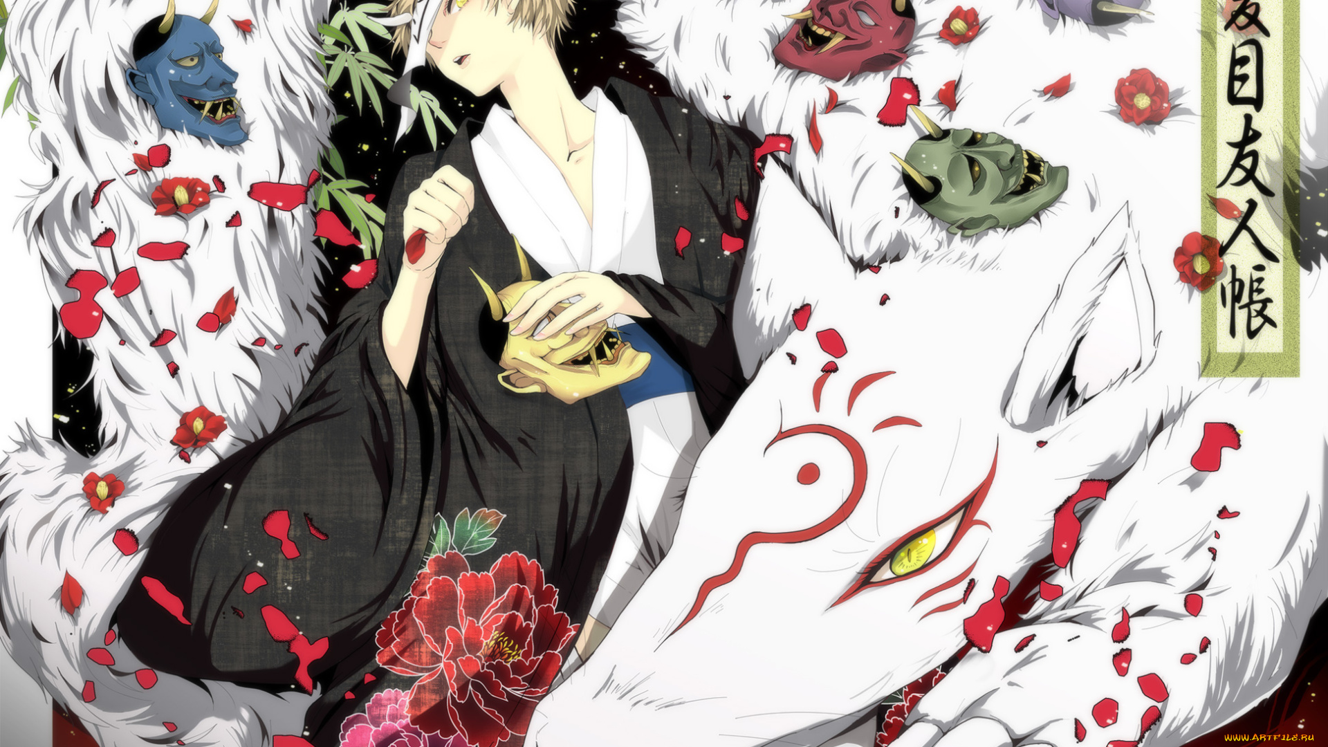 аниме, natsume, yuujinchou, madara, takashi