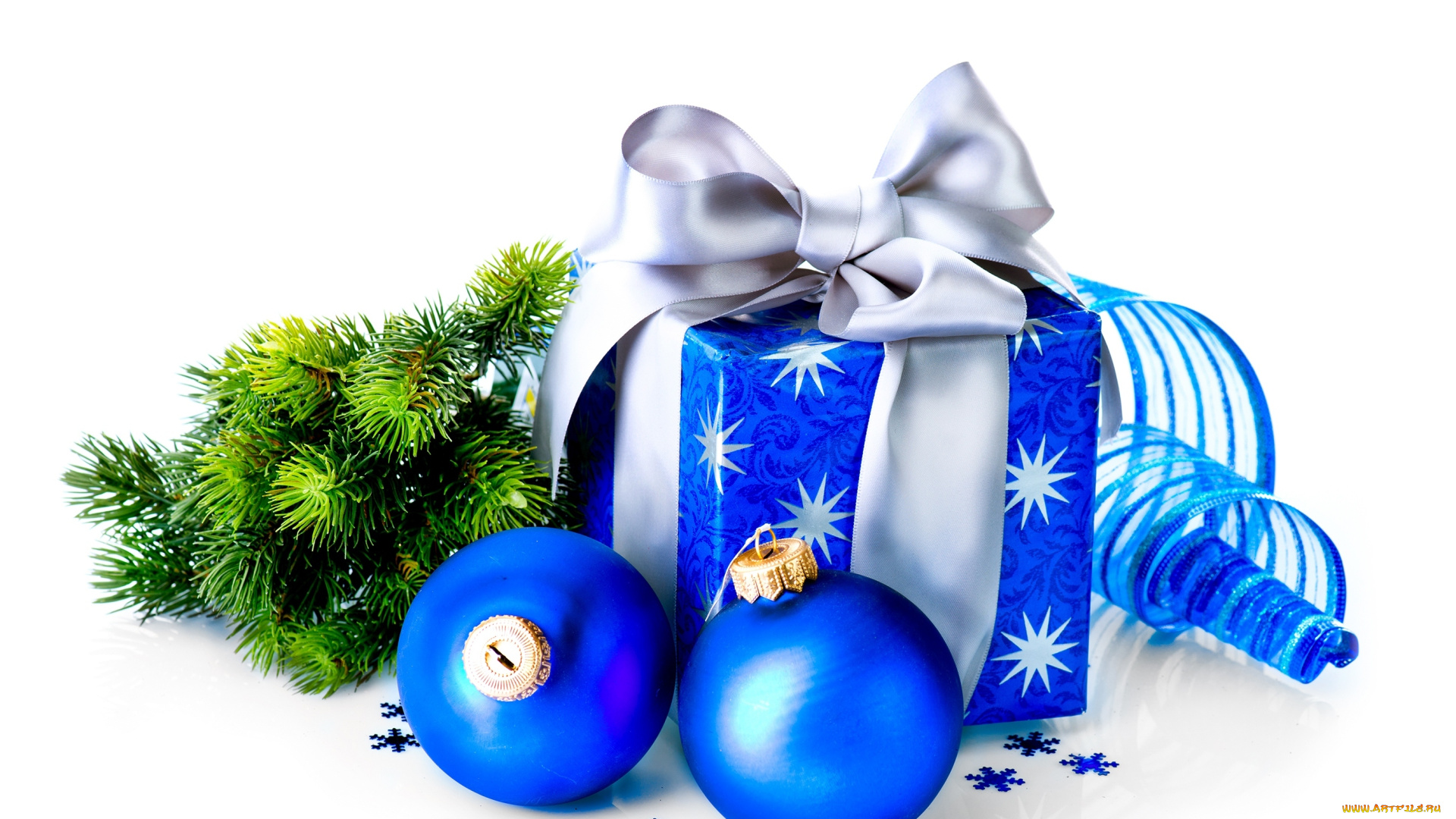 праздничные, подарки, и, коробочки, ветка, шарики, коробка, подарок, лента