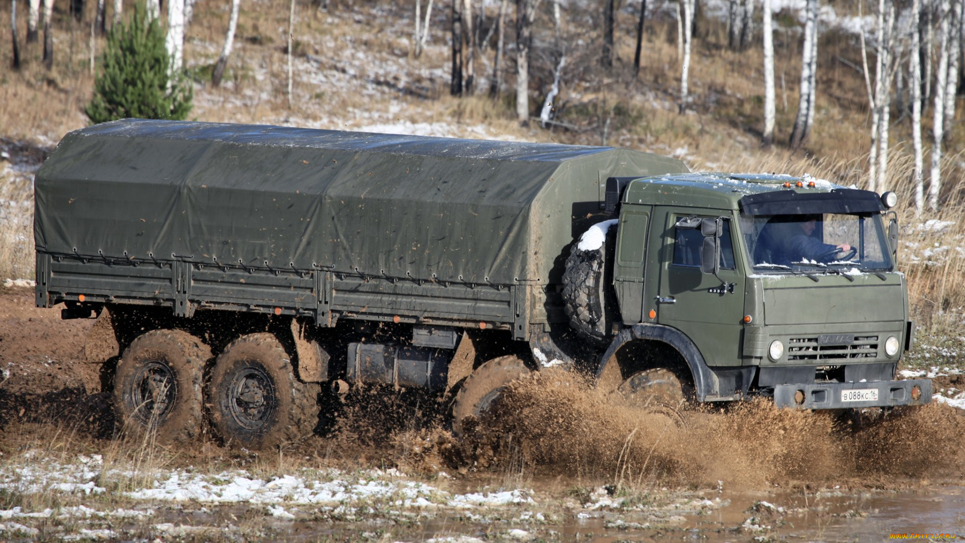 автомобили, камаз, брызги