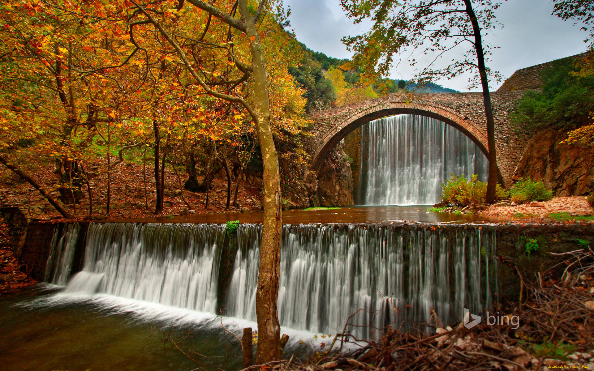 природа, водопады, поток, камни