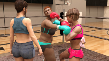 Картинка 3д+графика спорт+ sport бокс фон девушки взгляд