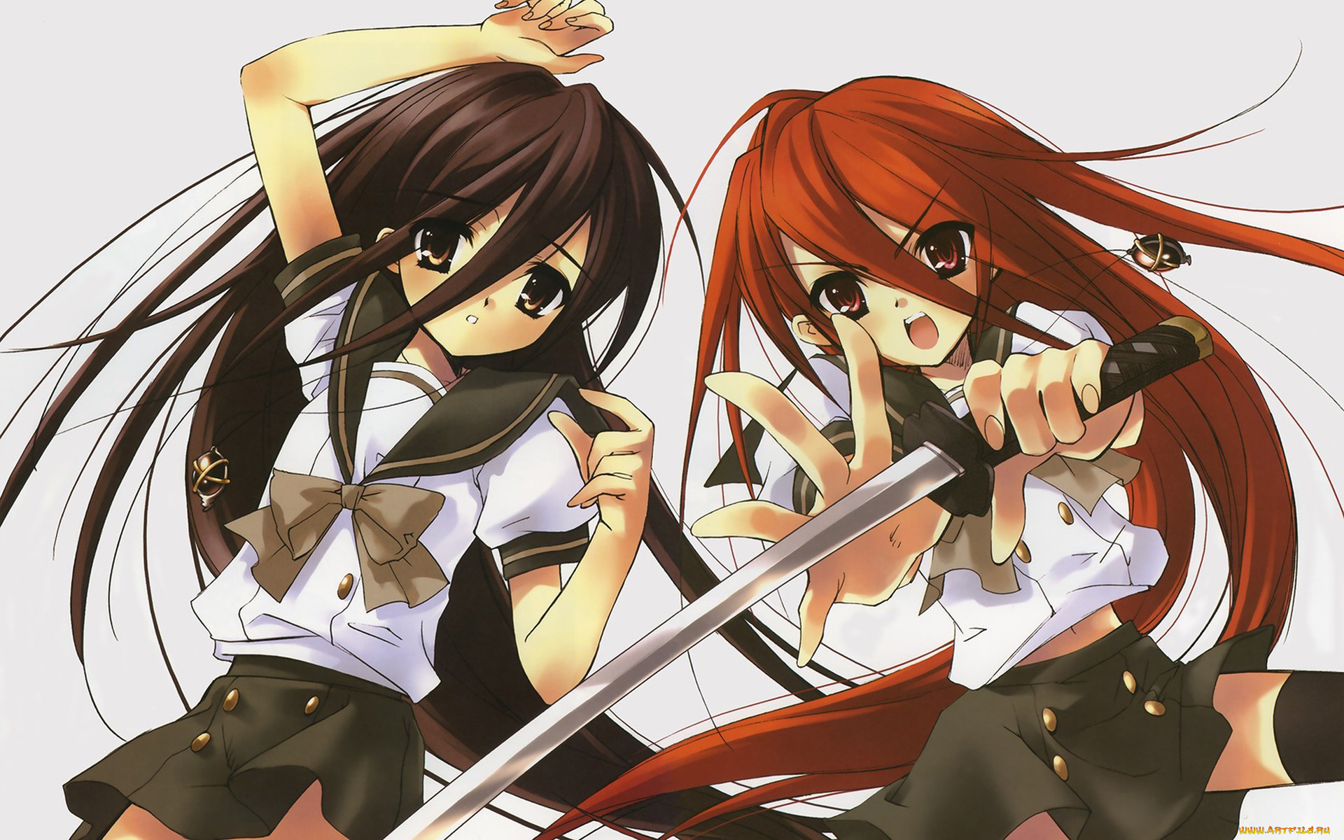 аниме, shakugan, no, shana, девушки, ня