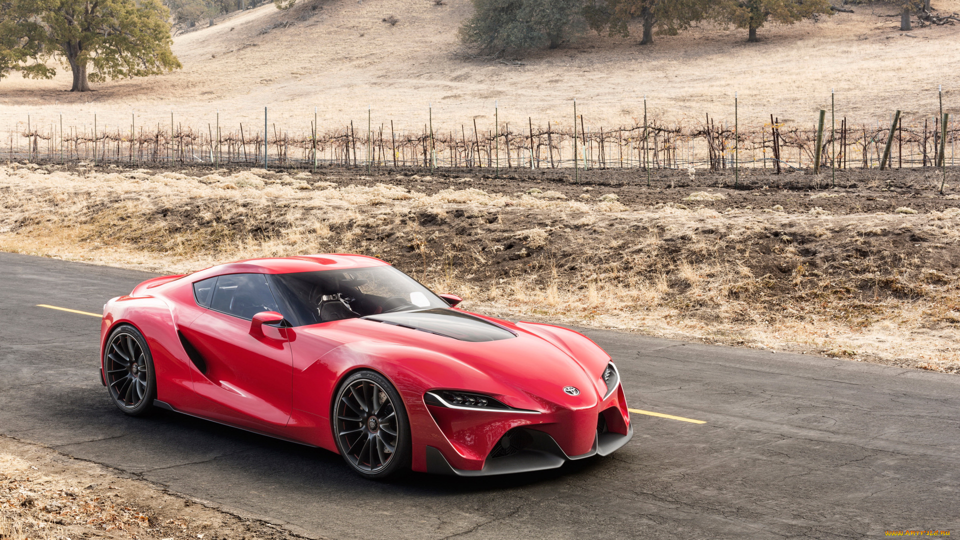 2014, toyota, ft-1, автомобили, toyota, дорога, ралли, красный