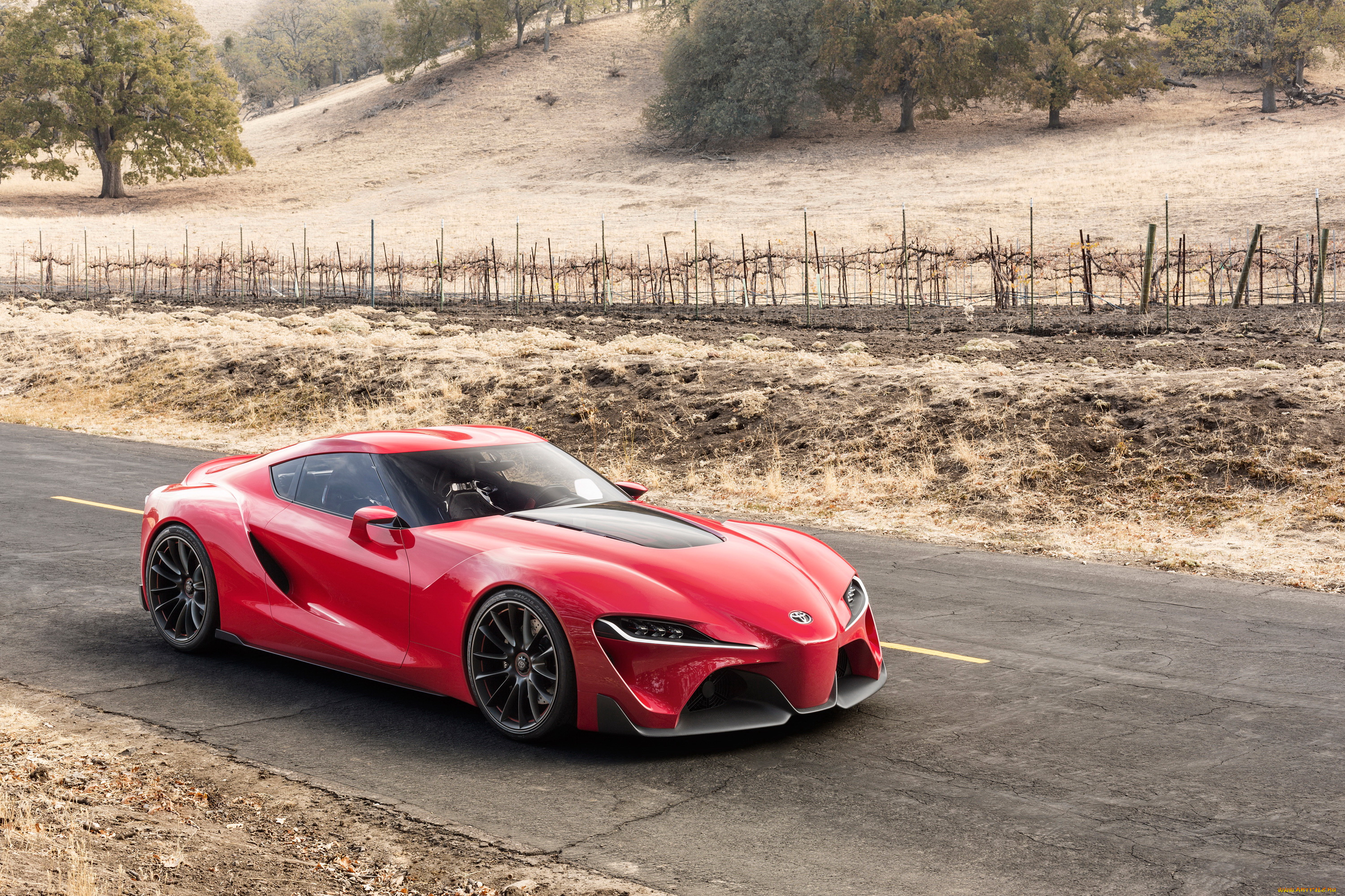 2014, toyota, ft-1, автомобили, toyota, дорога, ралли, красный