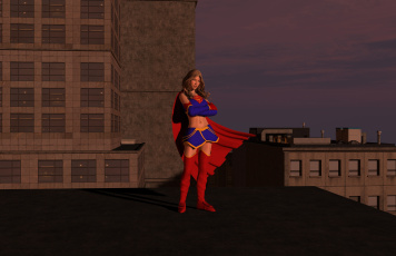 Картинка 3д+графика фантазия+ fantasy супермен девушка фон взгляд