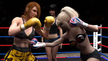 Картинка 3д+графика спорт+ sport взгляд фон девушки ринг бокс