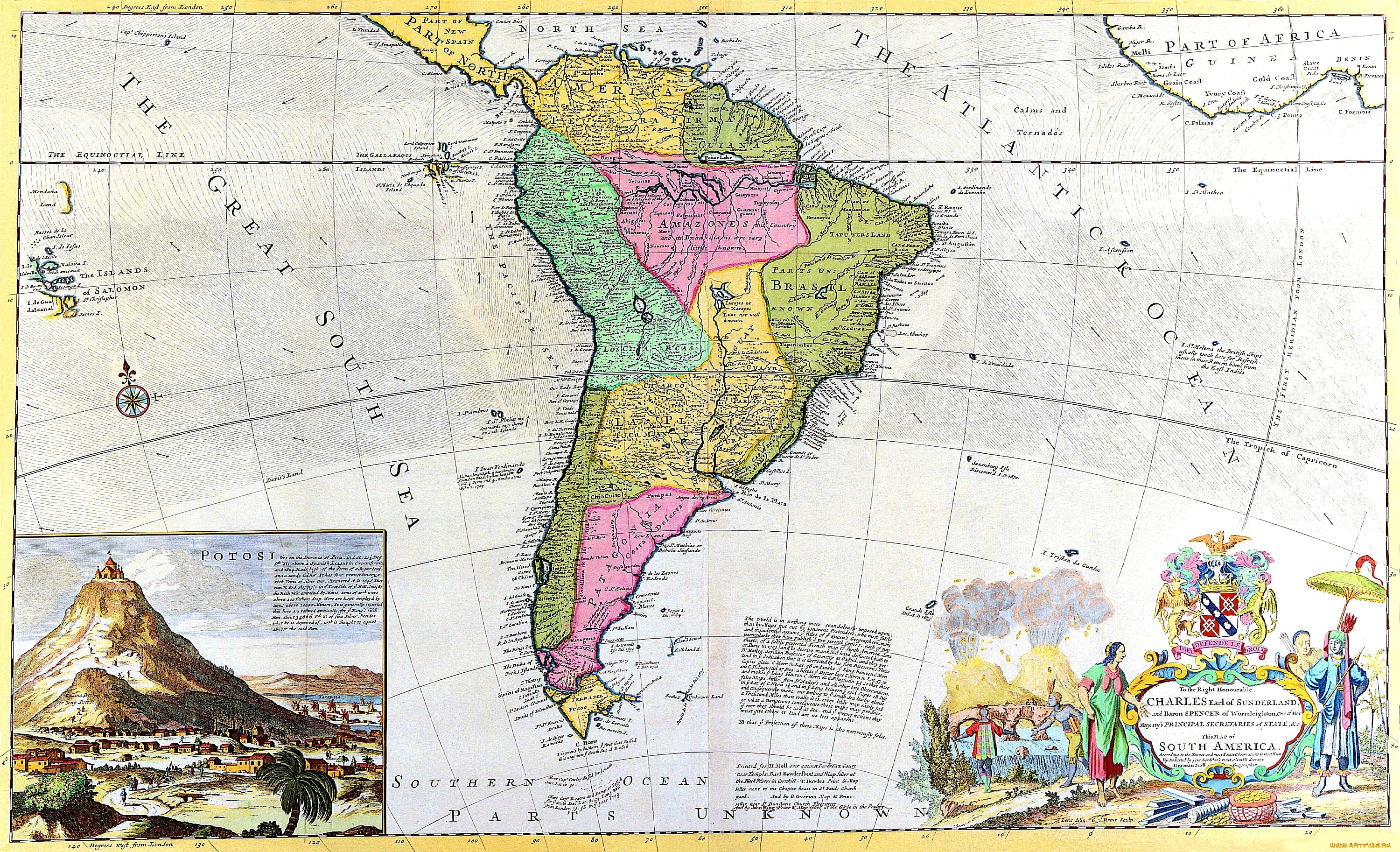 разное, глобусы, карты, гравюры, старинный, южная, америка, карта