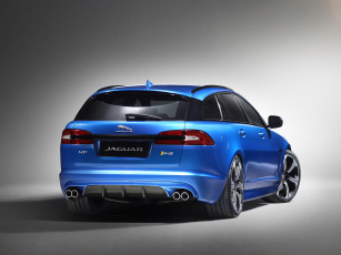 Картинка автомобили jaguar синий 2014 uk-spec sportbrake xfr-s