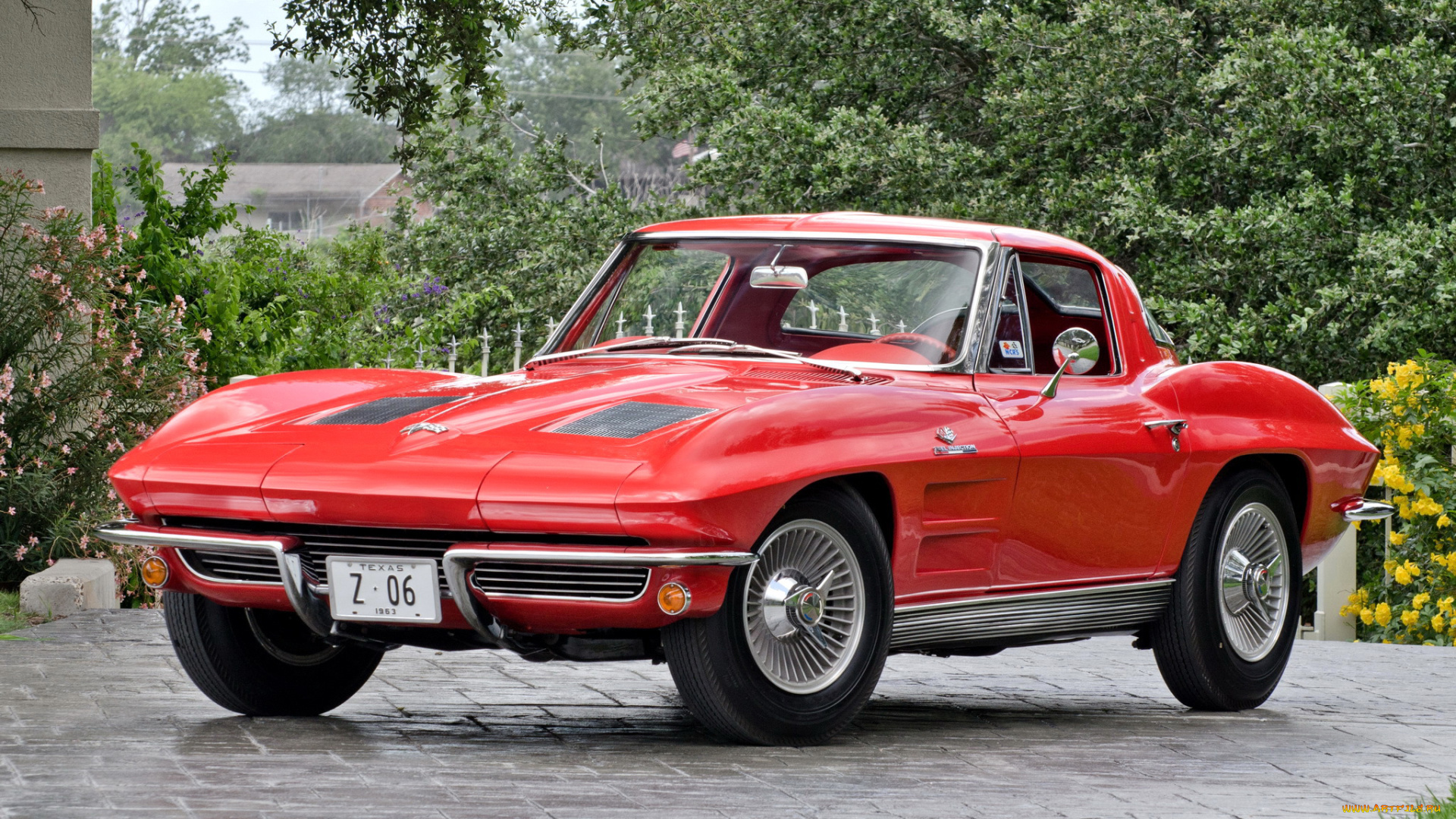 corvette, sting, ray, z06, 1963, автомобили, corvette, z06, sting, ray, red, 1963