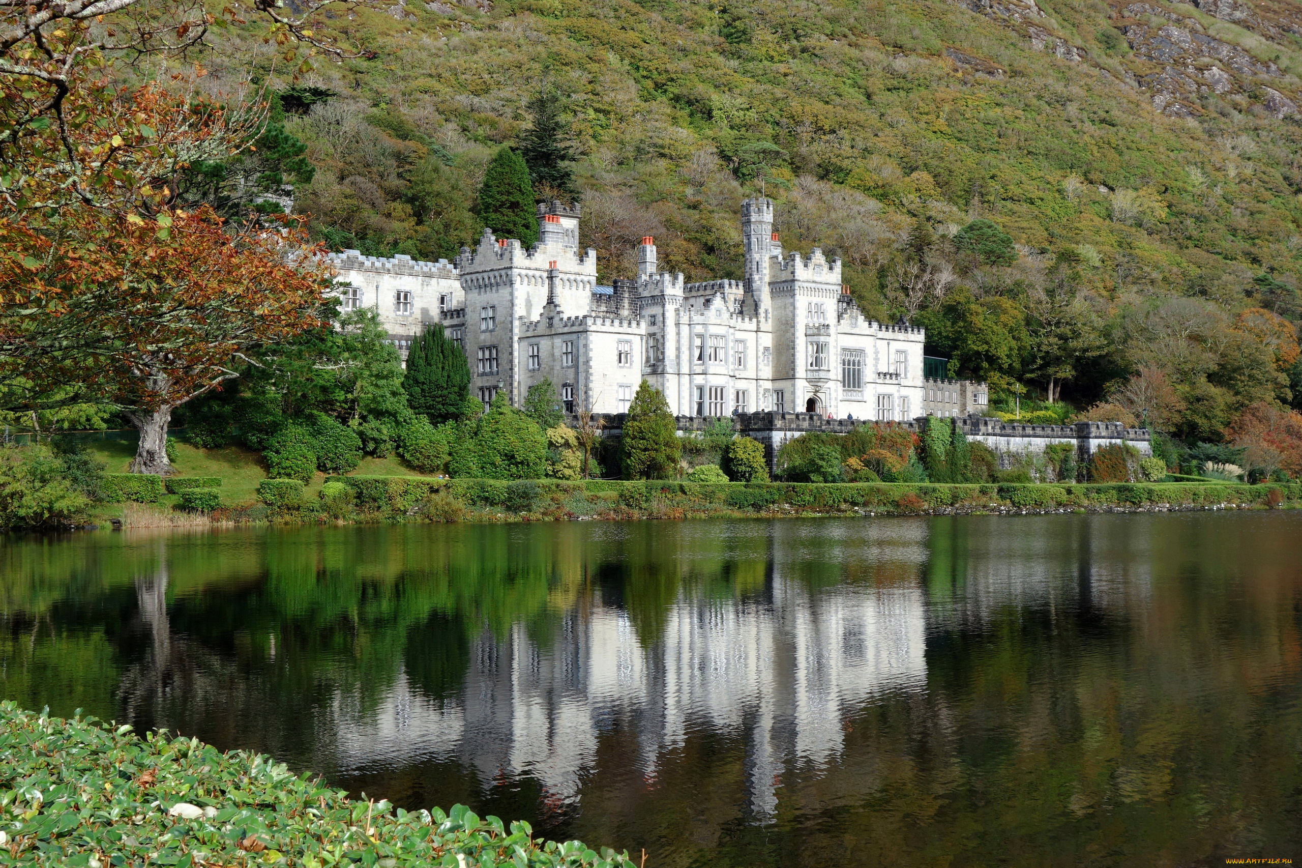 kylemore, abbey, ireland, города, -, католические, соборы, , костелы, , аббатства, kylemore, abbey